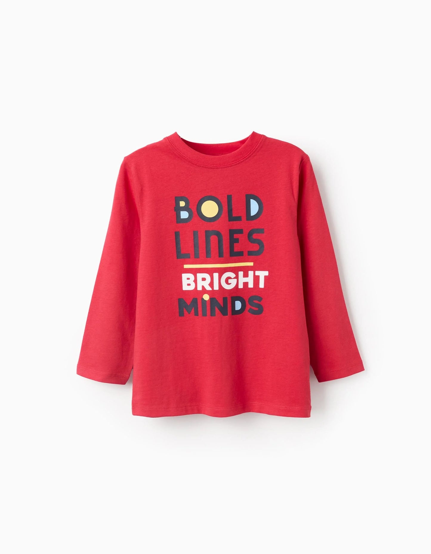 Long Sleeve Cotton T-shirt for Boys 'Bold', Red