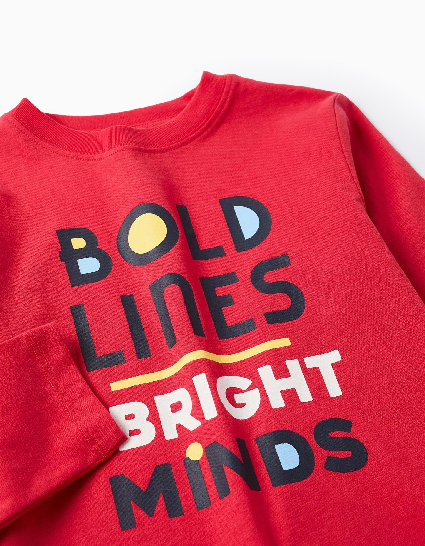 Long Sleeve Cotton T-shirt for Boys 'Bold', Red