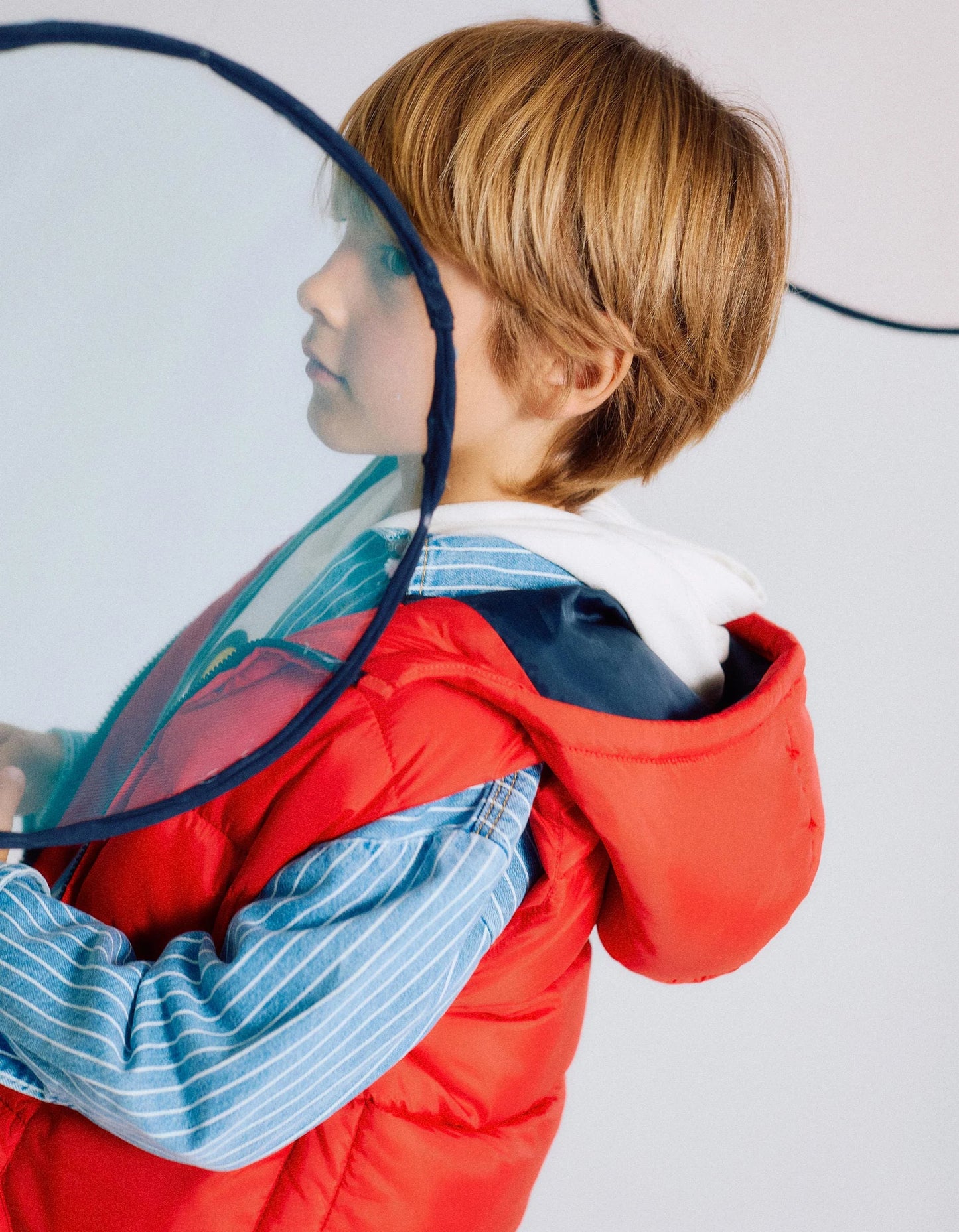 Hooded Padded Gilet for Boys, Red