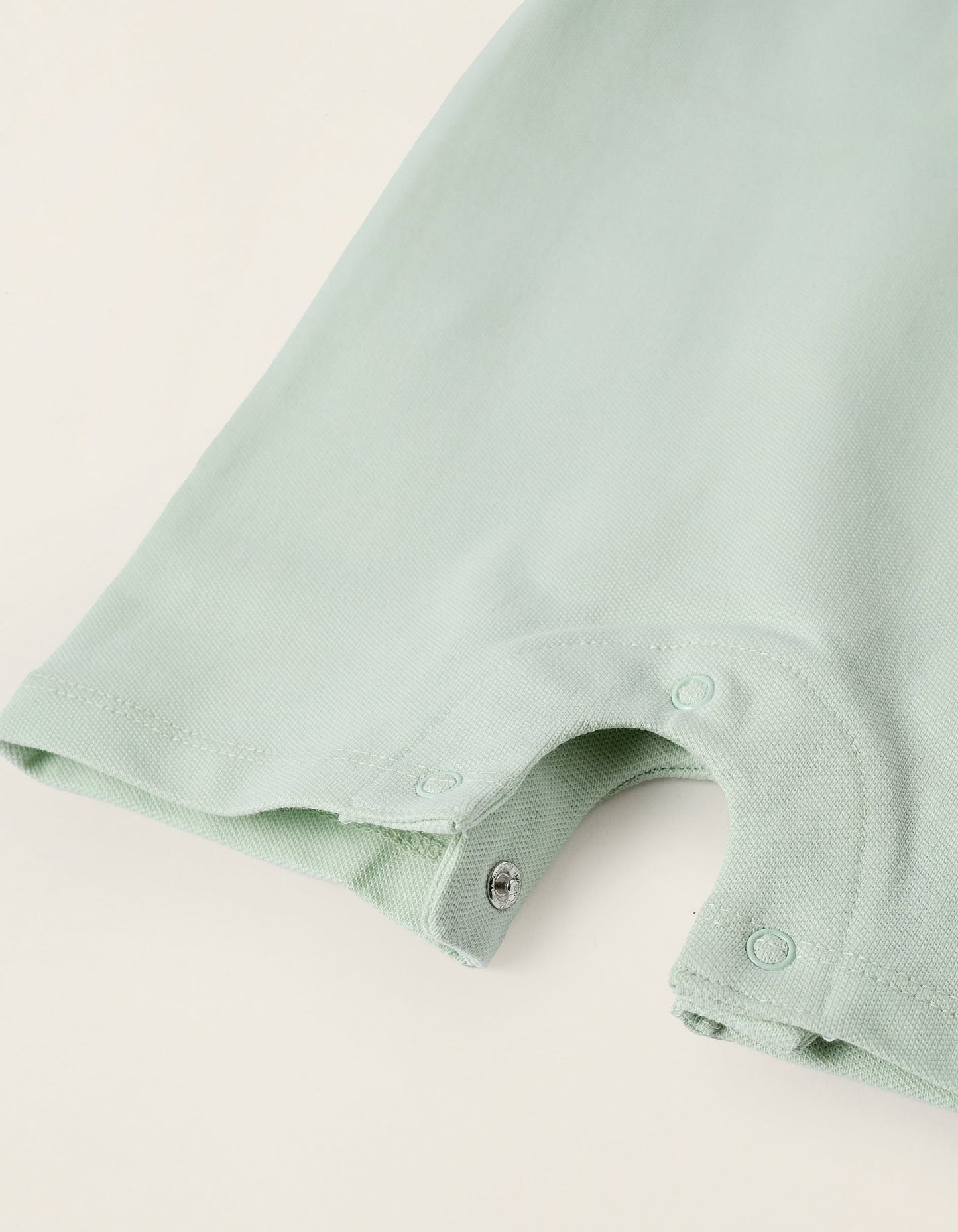 Piqué Polo Romper for Newborns, Aqua Green