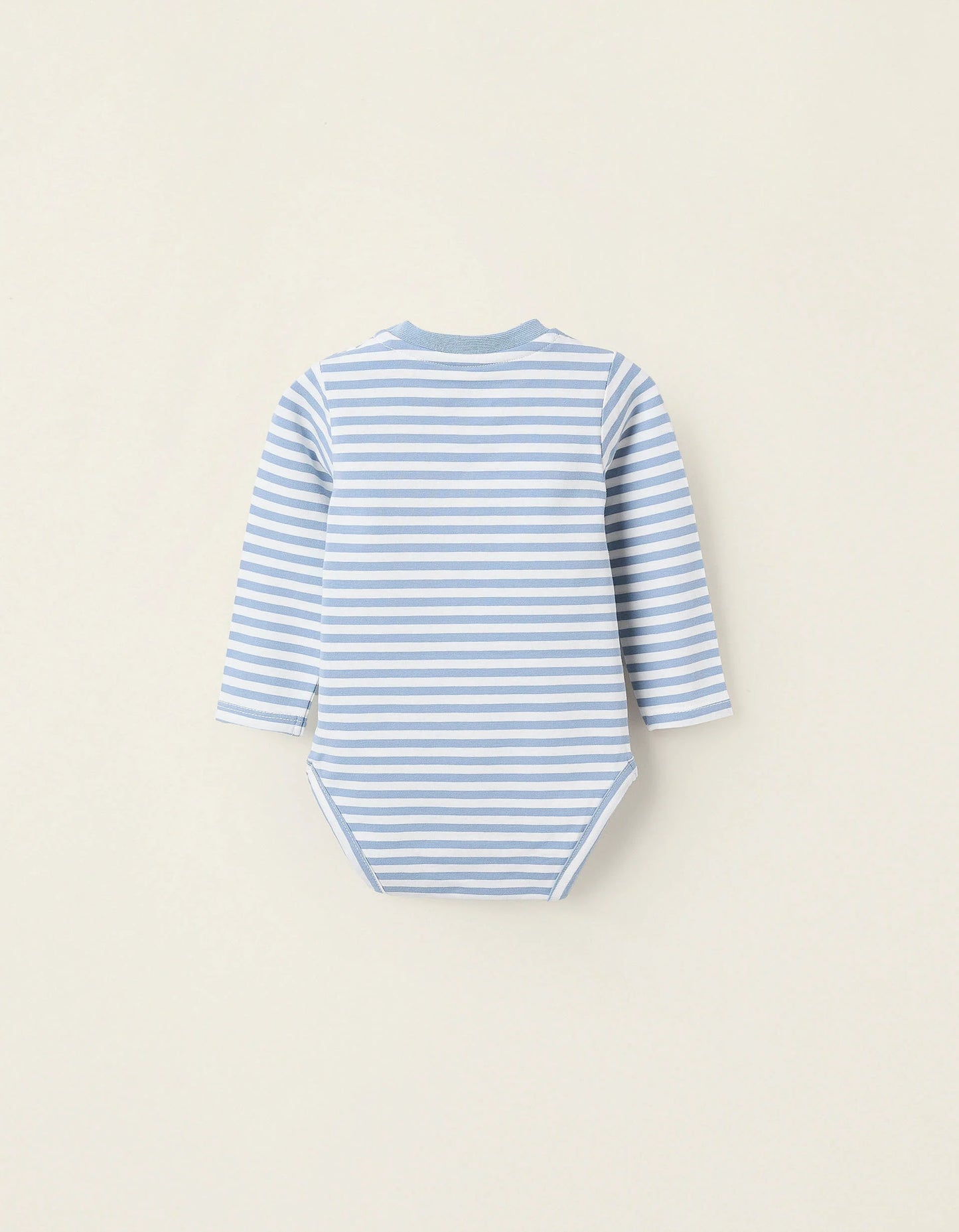 Striped Long Sleeve Bodysuit for Newborns, White/Blue