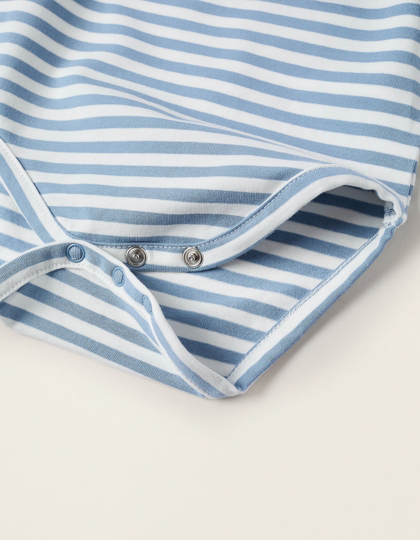 Striped Long Sleeve Bodysuit for Newborns, White/Blue