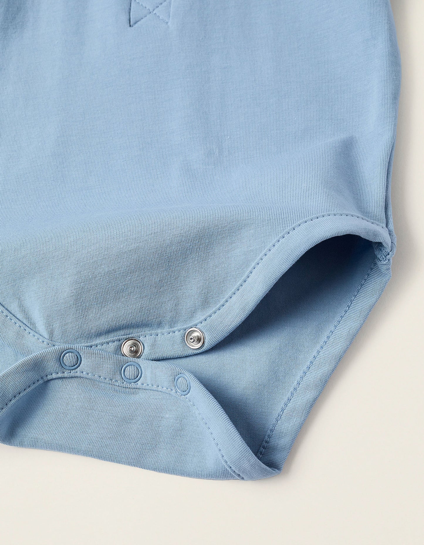 Polo-Bodysuit with Ribbed Collar for Newborns, Blue
