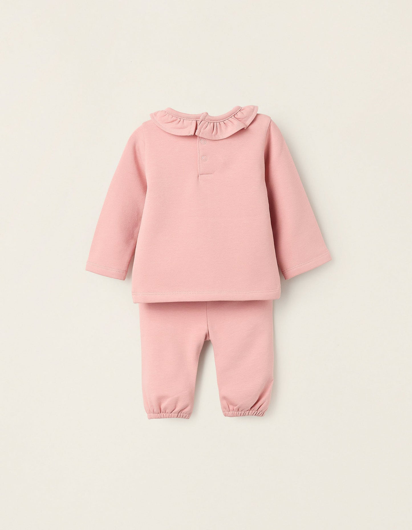 Sweatshirt + Footed Trousers for Newborn Girls 'Play', Pink