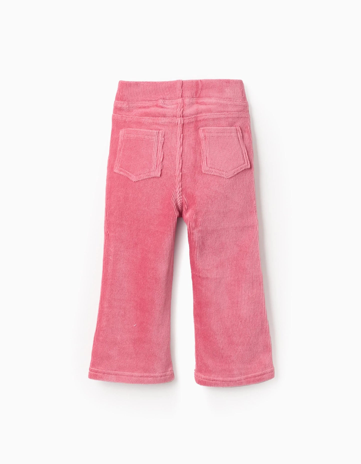 Flared corduroy leggings for baby girls, pink