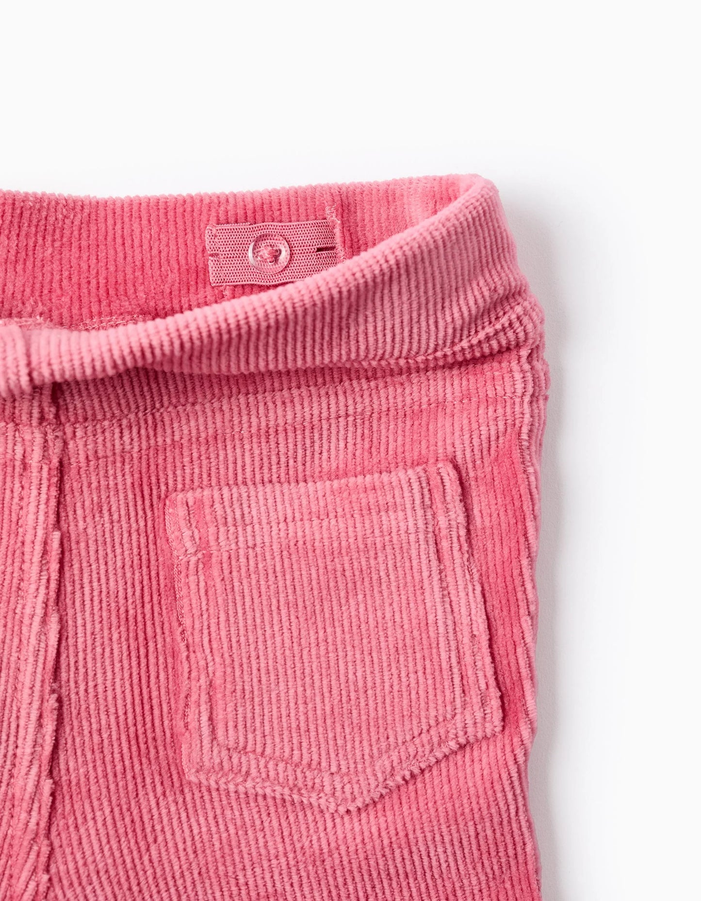 Flared corduroy leggings for baby girls, pink