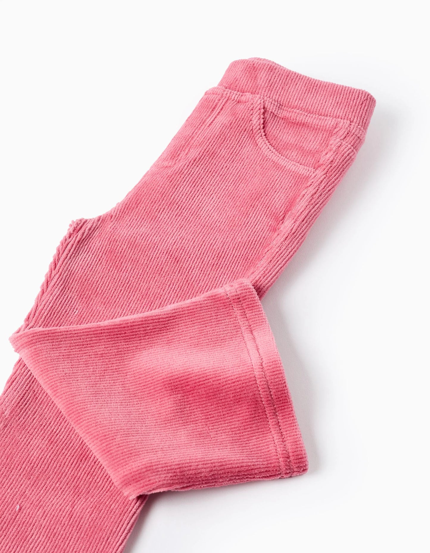 Flared corduroy leggings for baby girls, pink