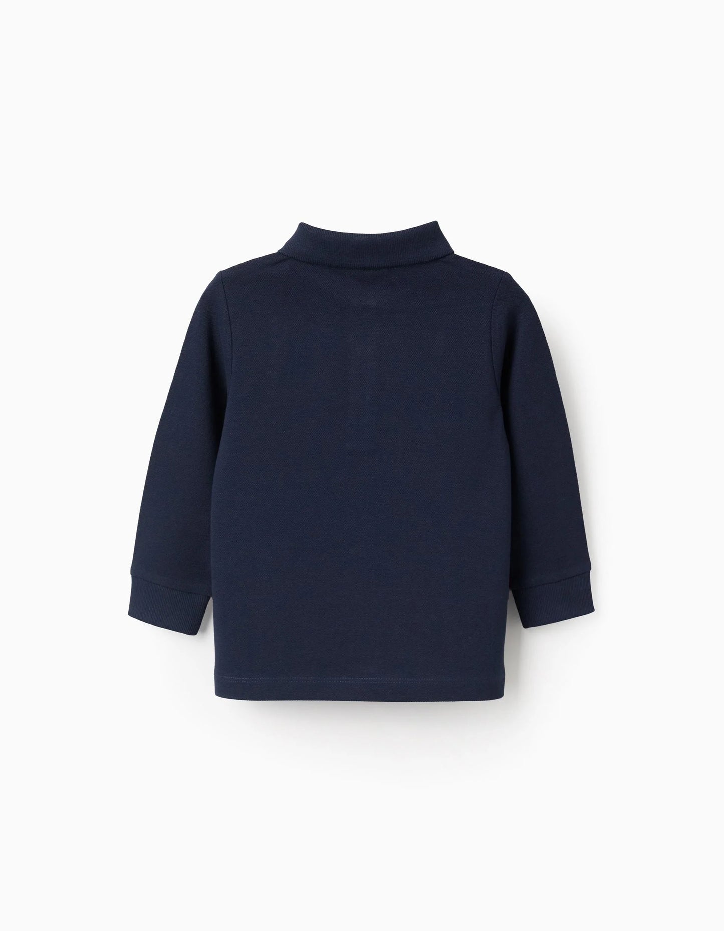 Long Sleeve Cotton Polo-shirt for Baby Boys, Dark Blue