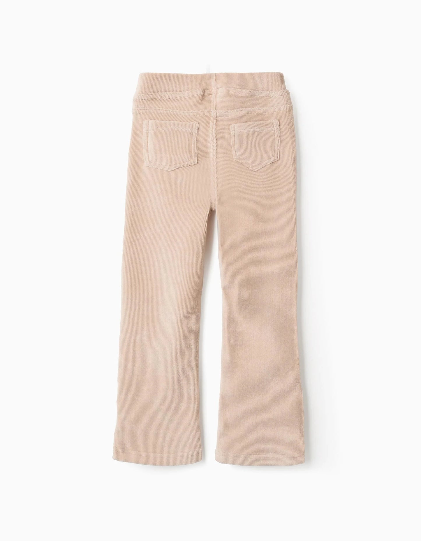 Flared corduroy leggings for girls, beige