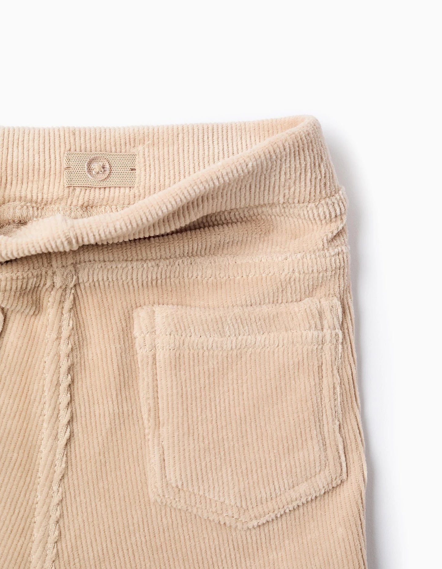 Flared corduroy leggings for girls, beige