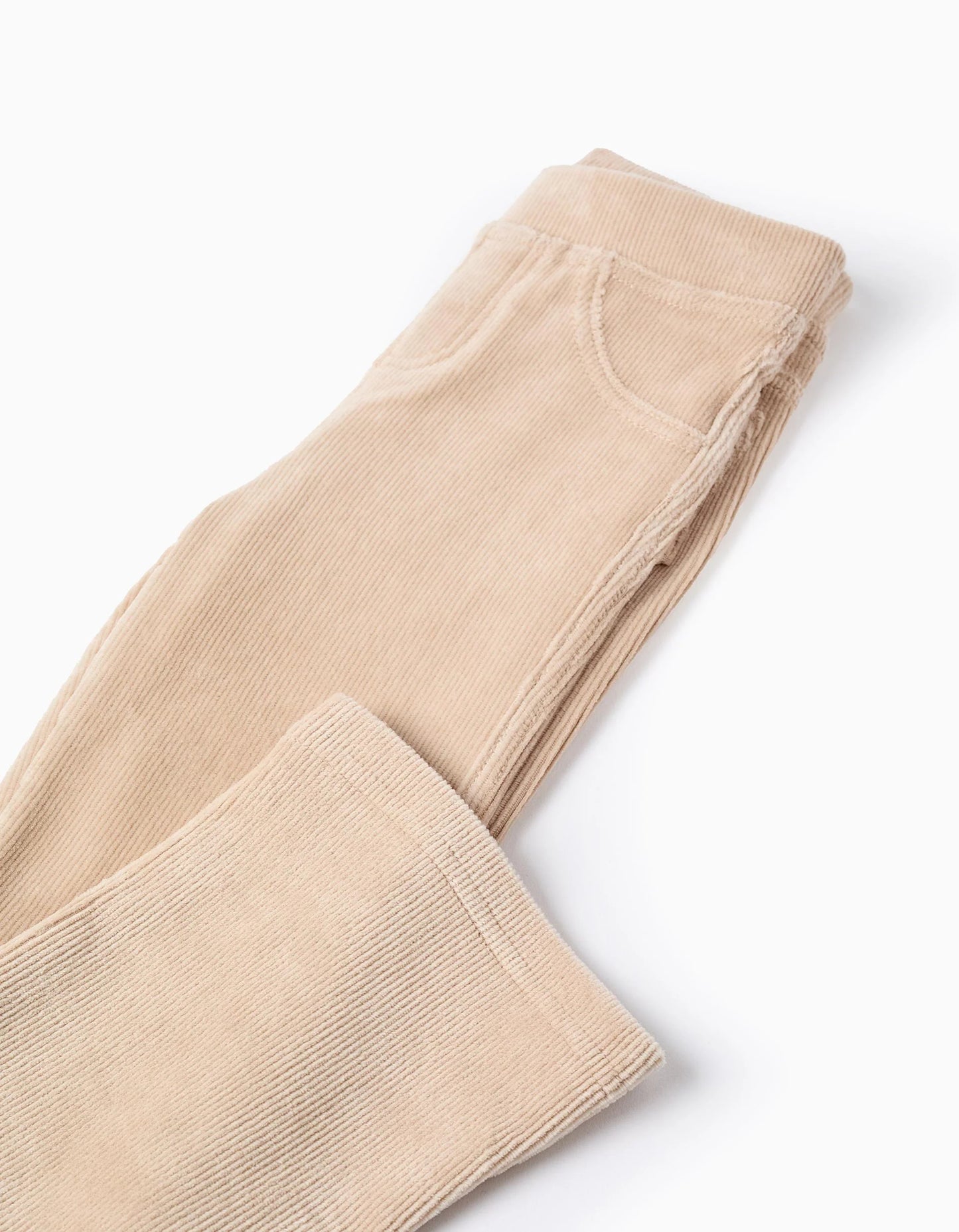 Flared corduroy leggings for girls, beige