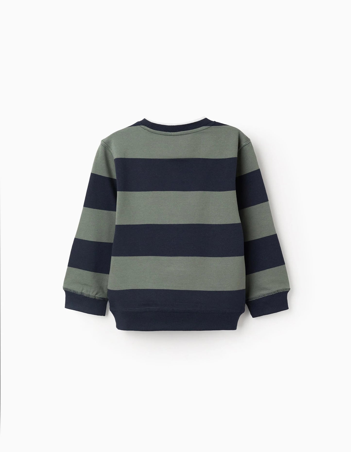 Striped Sweatshirt for Boys, Dark Blue/Green
