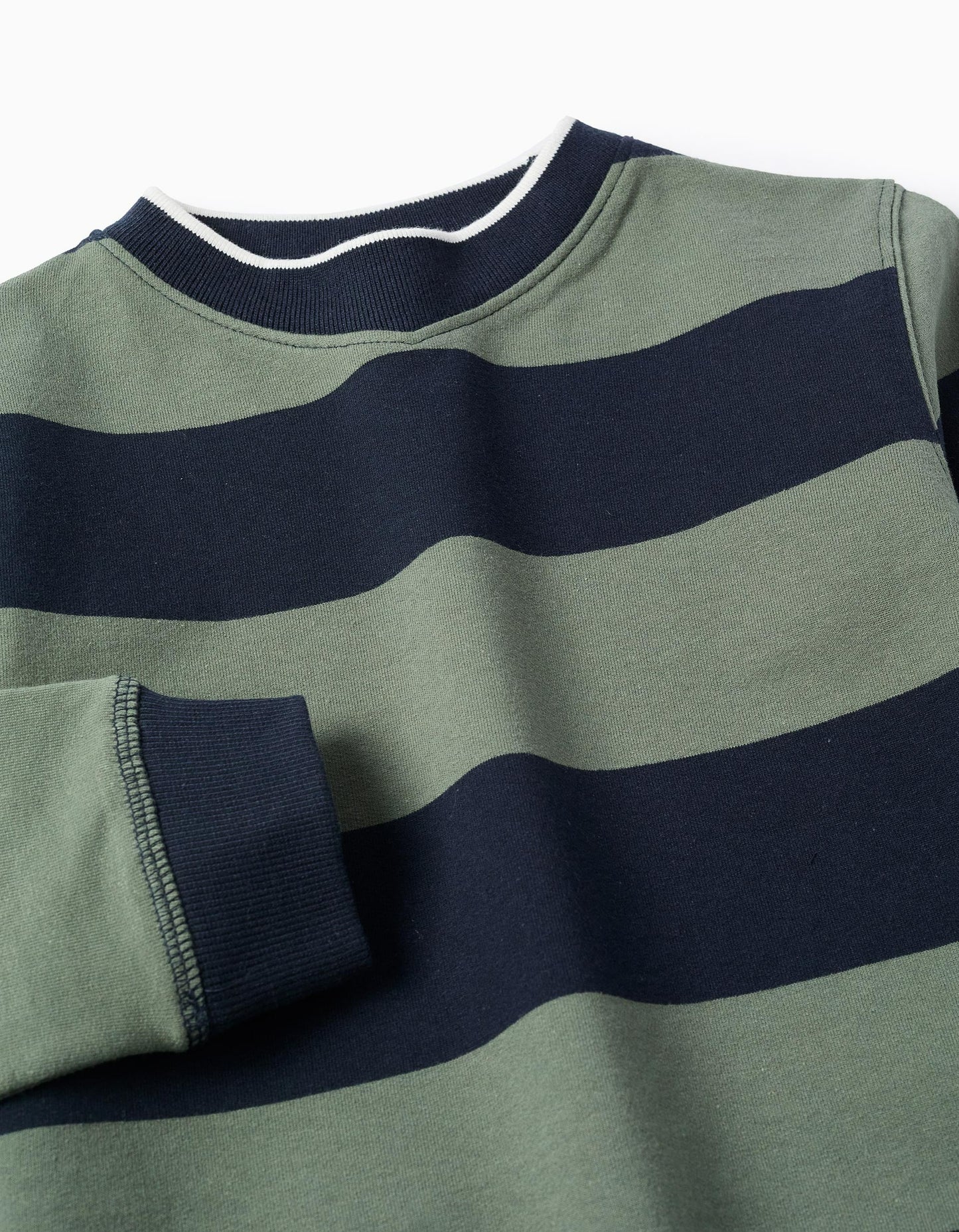 Striped Sweatshirt for Boys, Dark Blue/Green