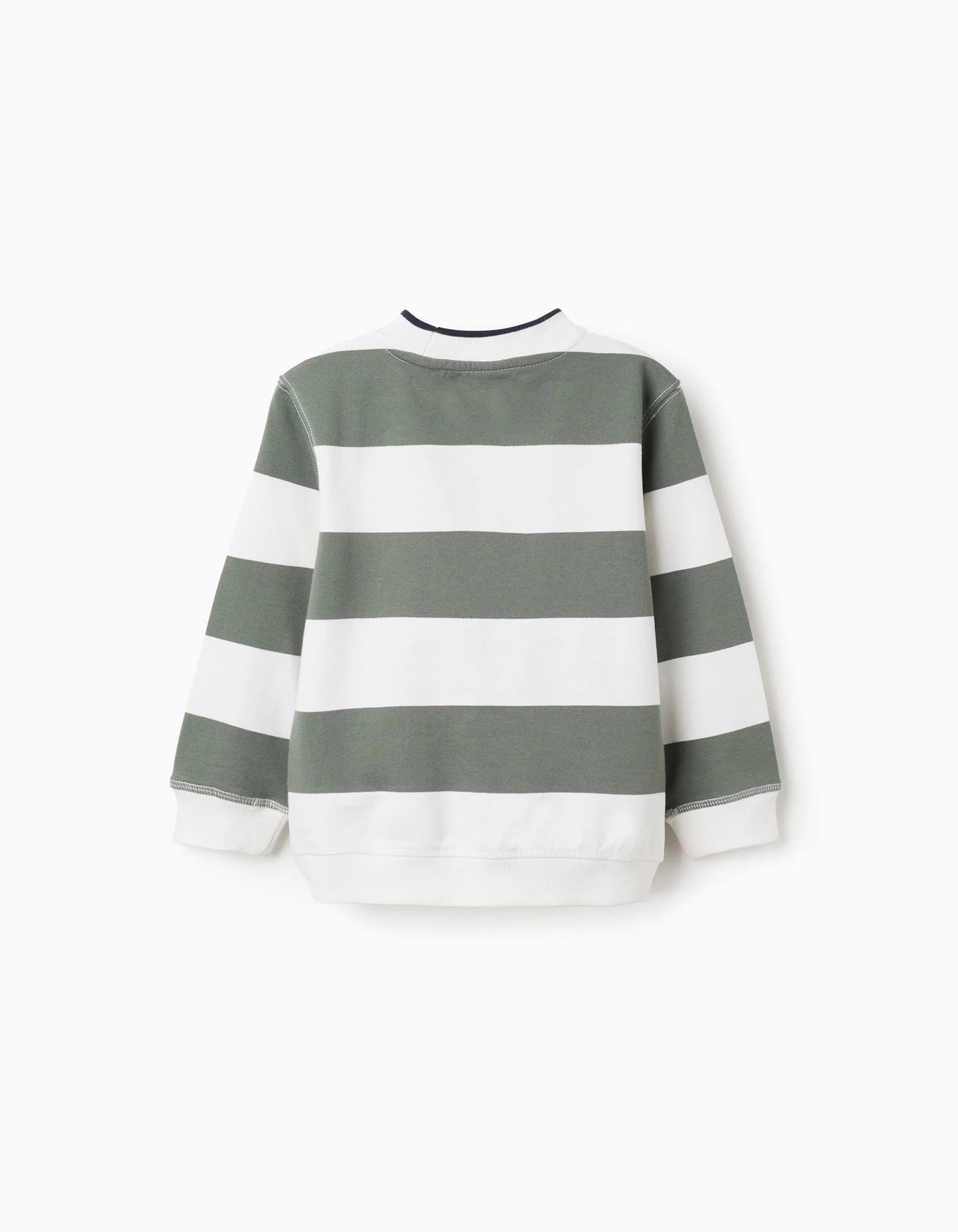 Striped Sweatshirt for Boys, Green/White