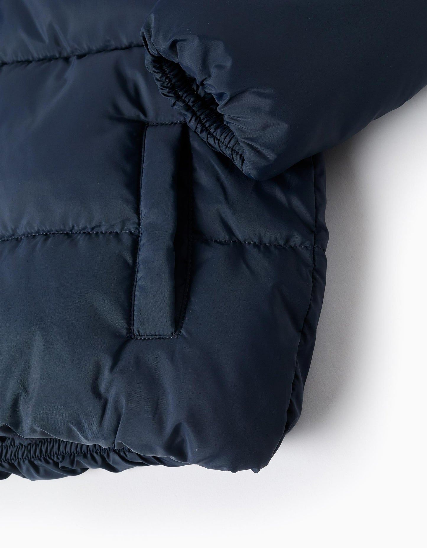 Hooded Padded Jacket with Fleece Lining for Boys, Dark Blue