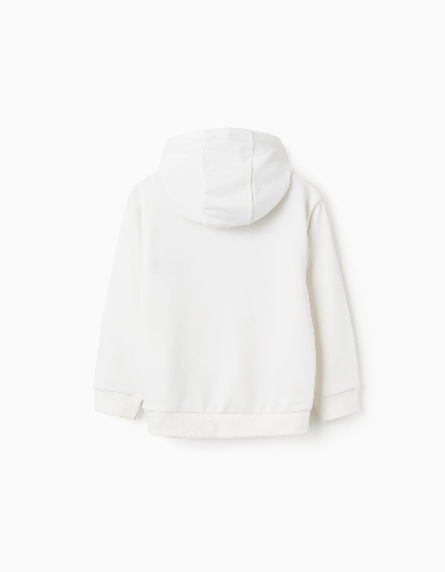 Hooded Sweatshirt with Bouclé for Boys 'ZY Archives', White
