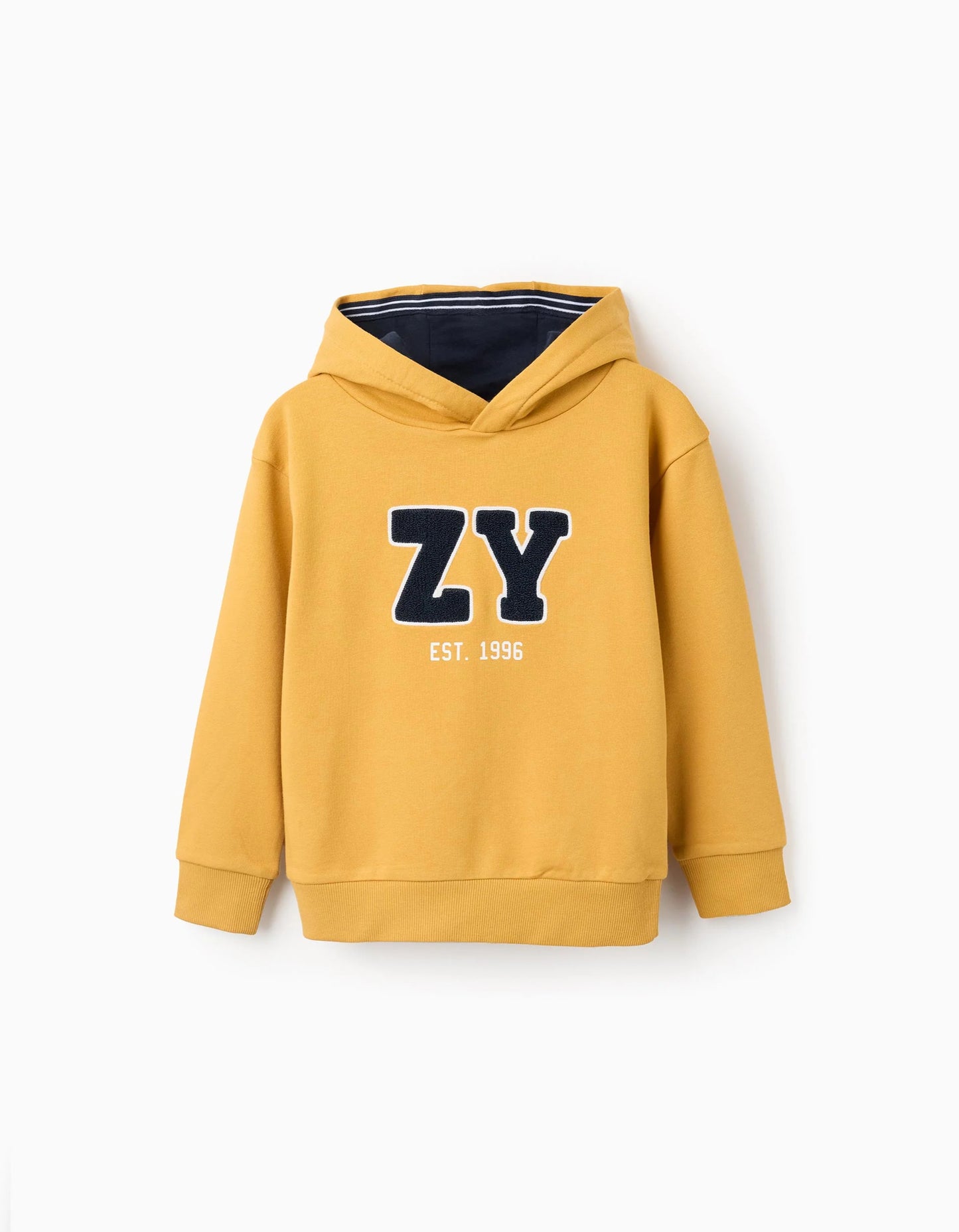 Hooded Sweatshirt with Bouclé for Boys 'ZY Archives', Yellow