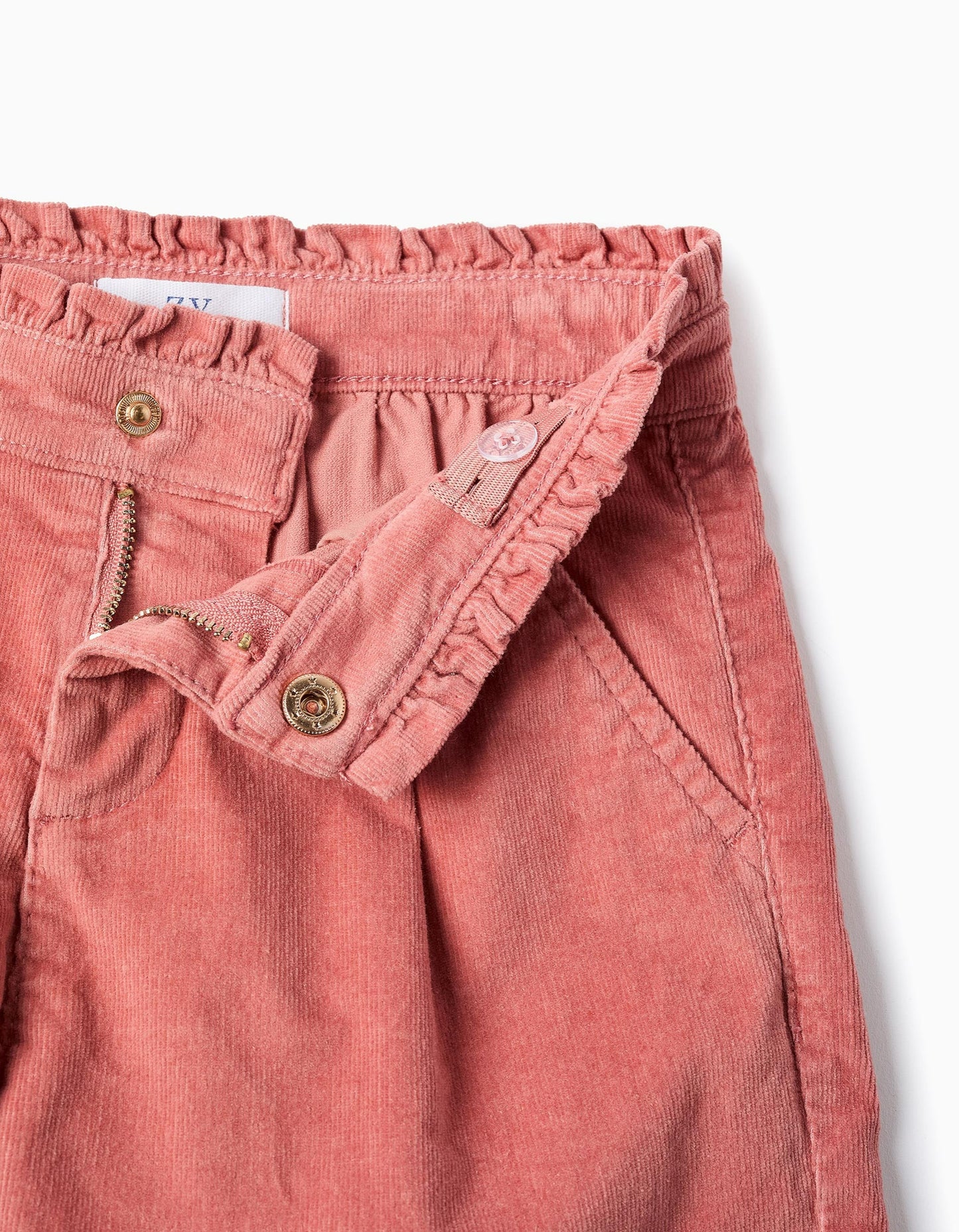 Corduroy Shorts with Ruffles for Girls, Pink