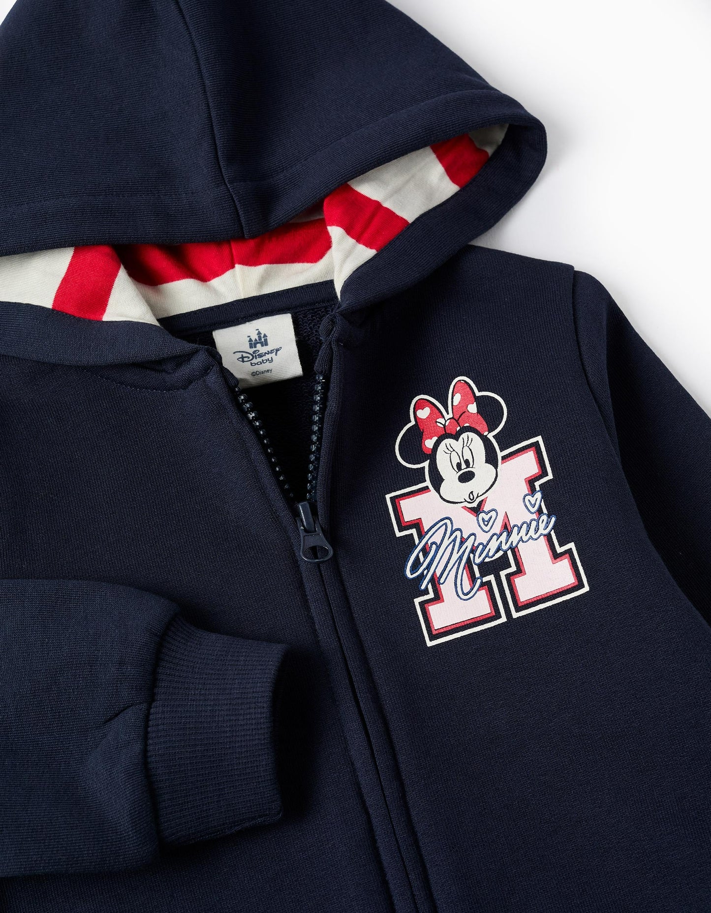Hooded Jacket with Print on the Back for Baby Girls 'Minnie', Blue