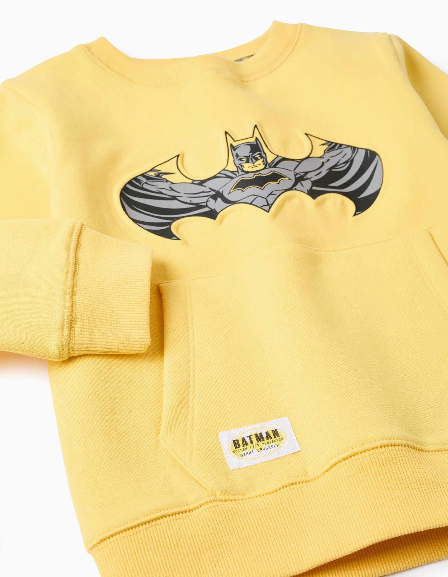 Kangaroo Pocket Sweatshirt for Boys 'Batman', Yellow