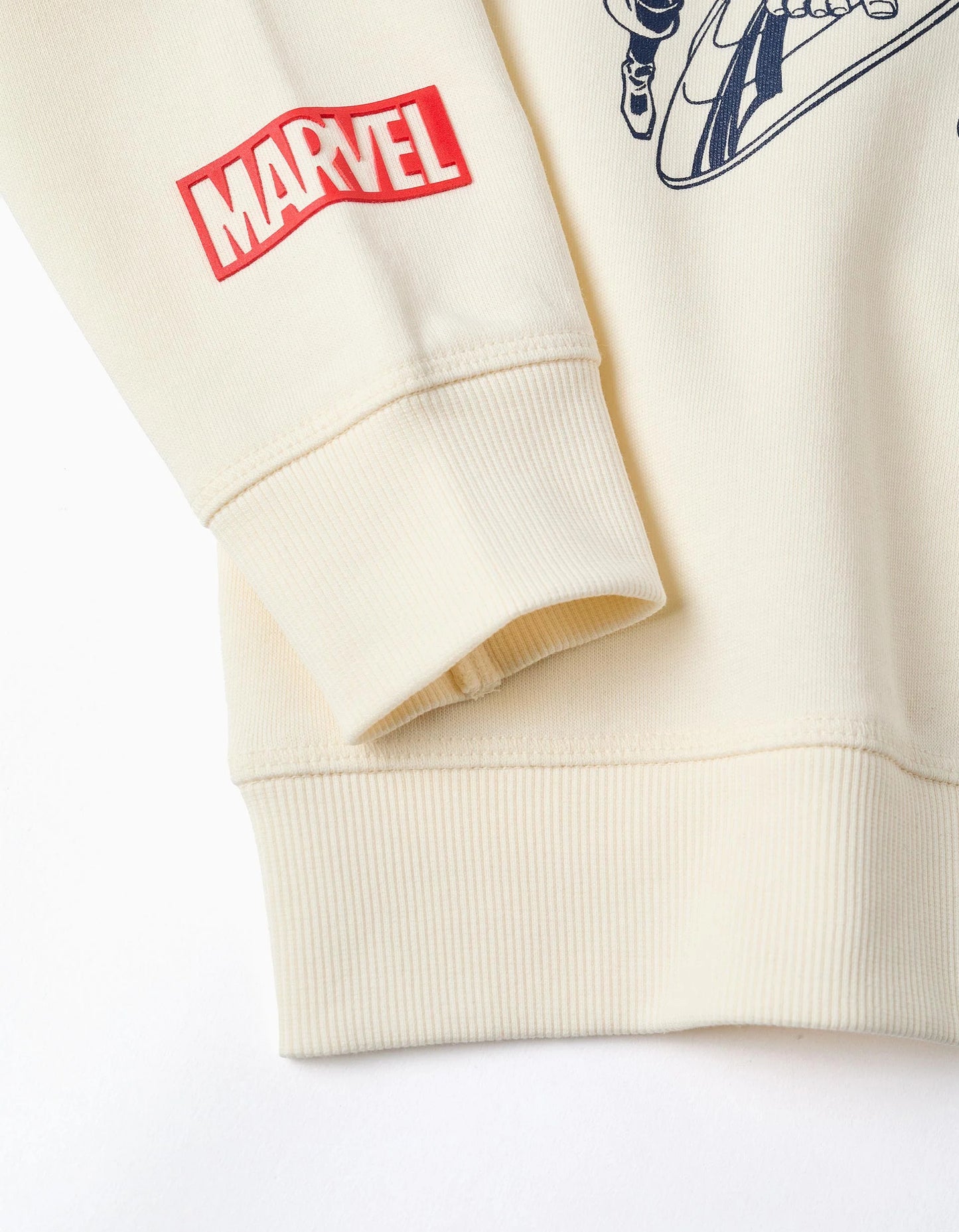 Hooded Sweatshirt with Print for Boys 'Avengers', White