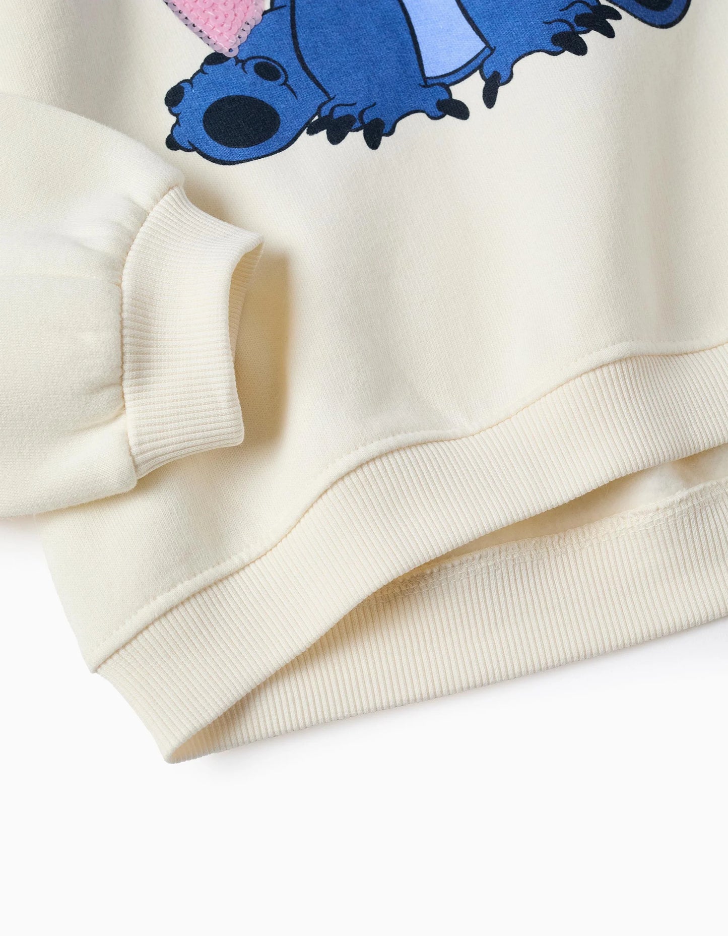 Hooded Sweatshirt with Sequins for Girls 'Stitch', Beige