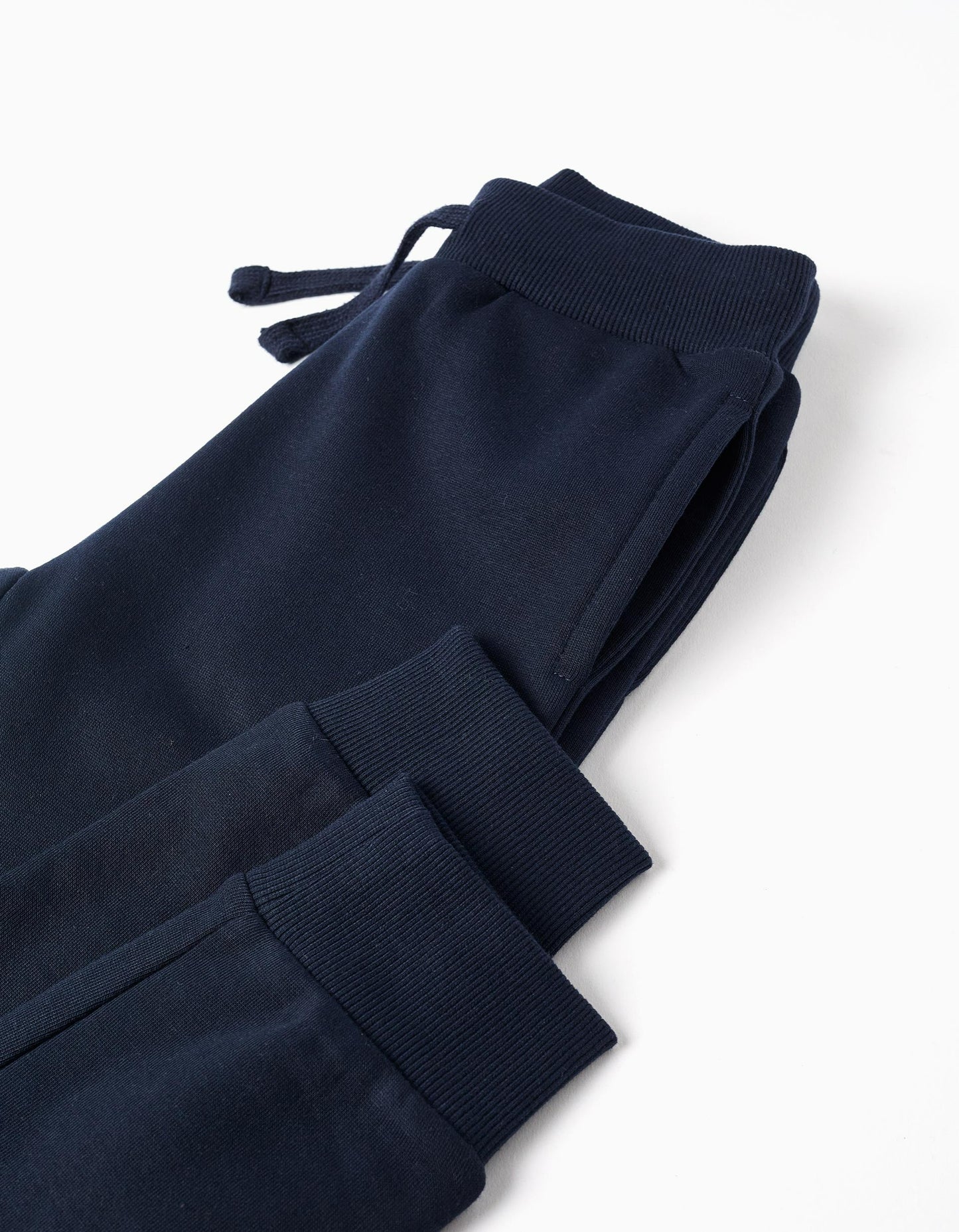 Brushed hooded jacket + joggers set for boys, beige/dark blue