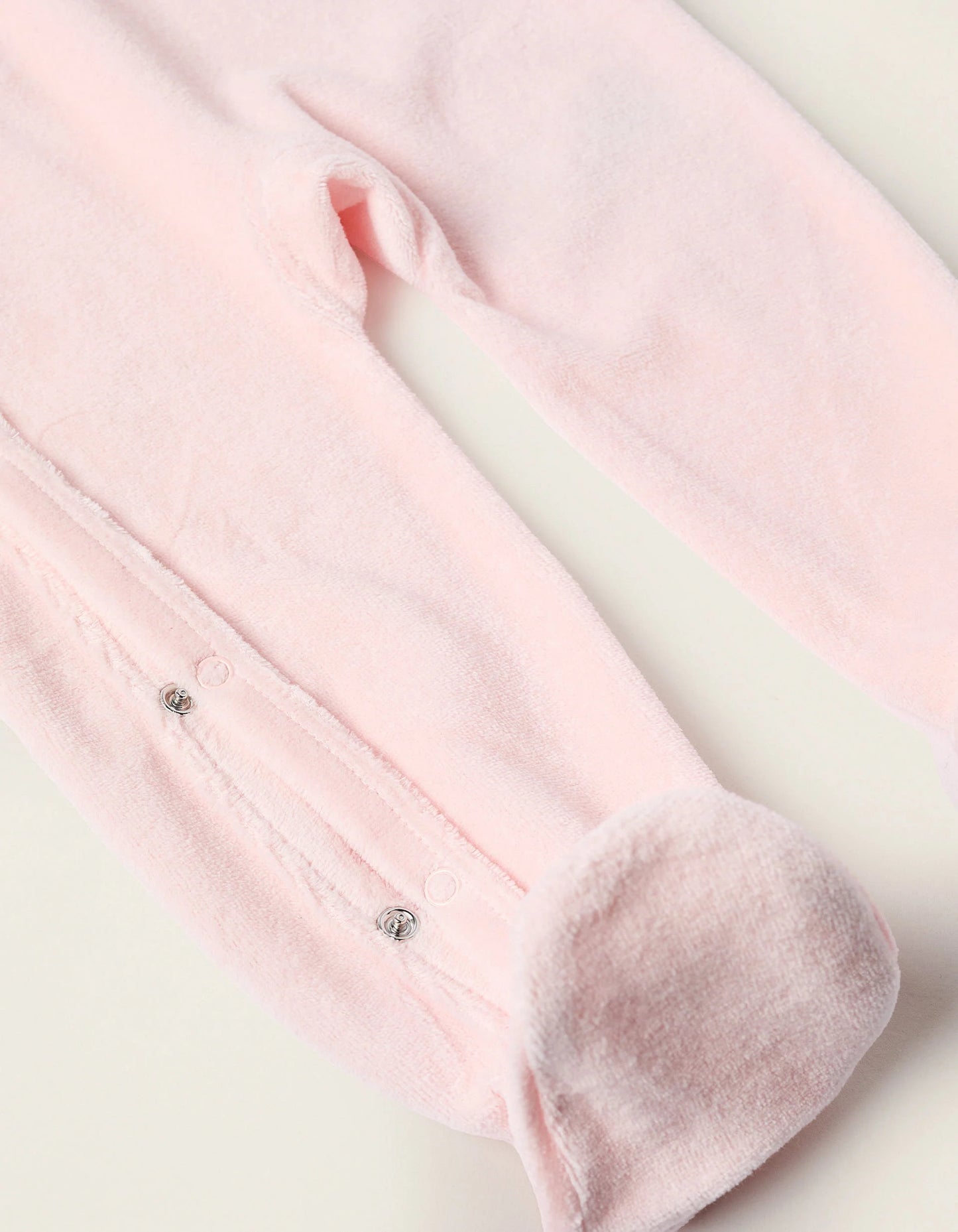 Velour Sleepsuit for Baby Girls 'Family Love', Light Pink