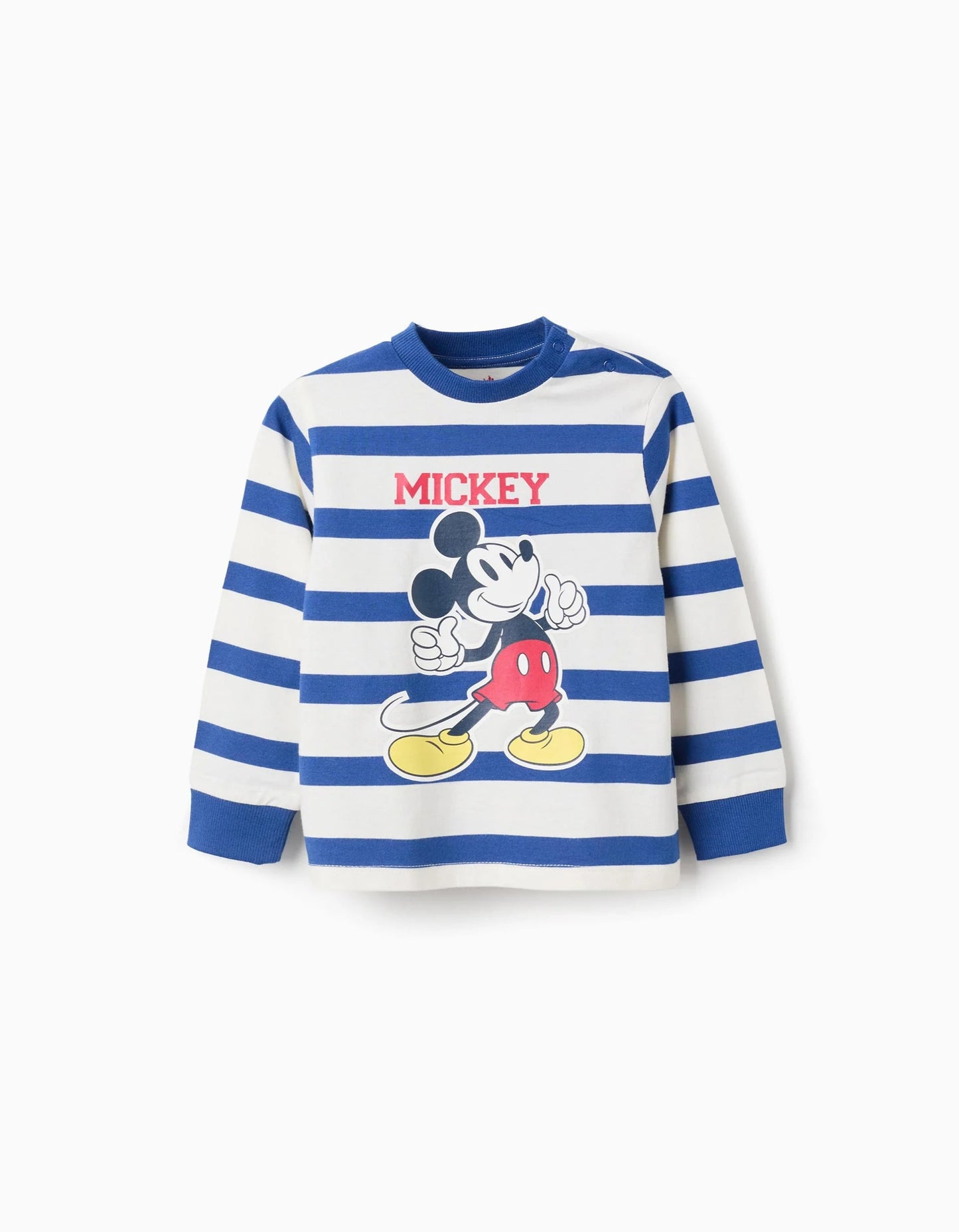 Long Sleeve T-shirt for Baby Boys 'Mickey', White/Blue