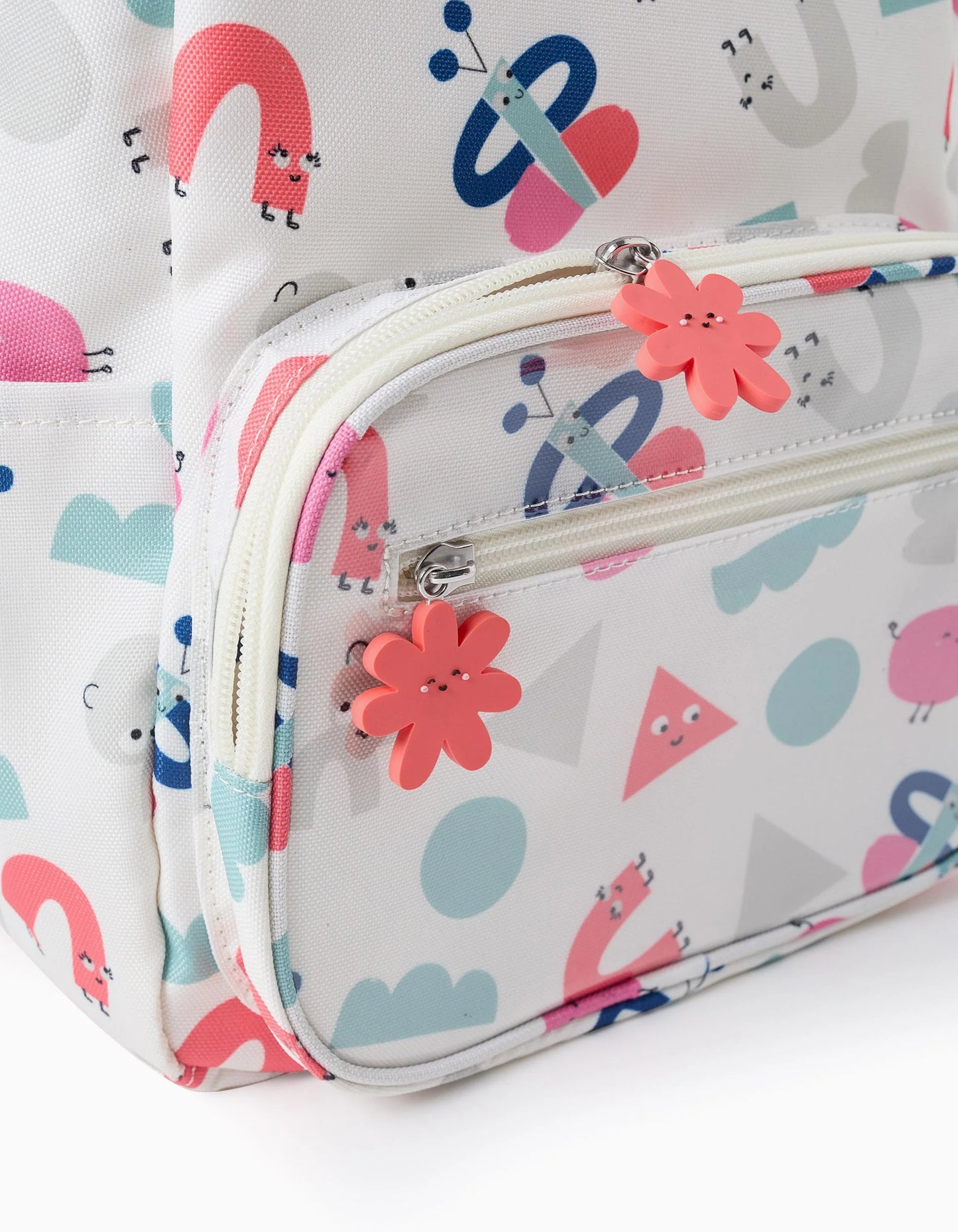 Colourful Patterned Backpack for Babies and Girls, White