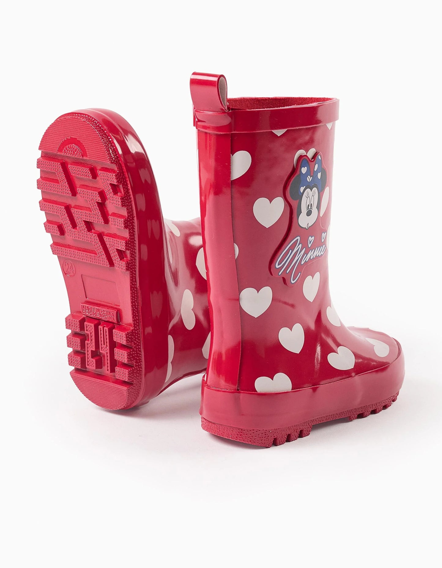 Wellies with Heart Pattern for Baby Girls 'Minnie', Red