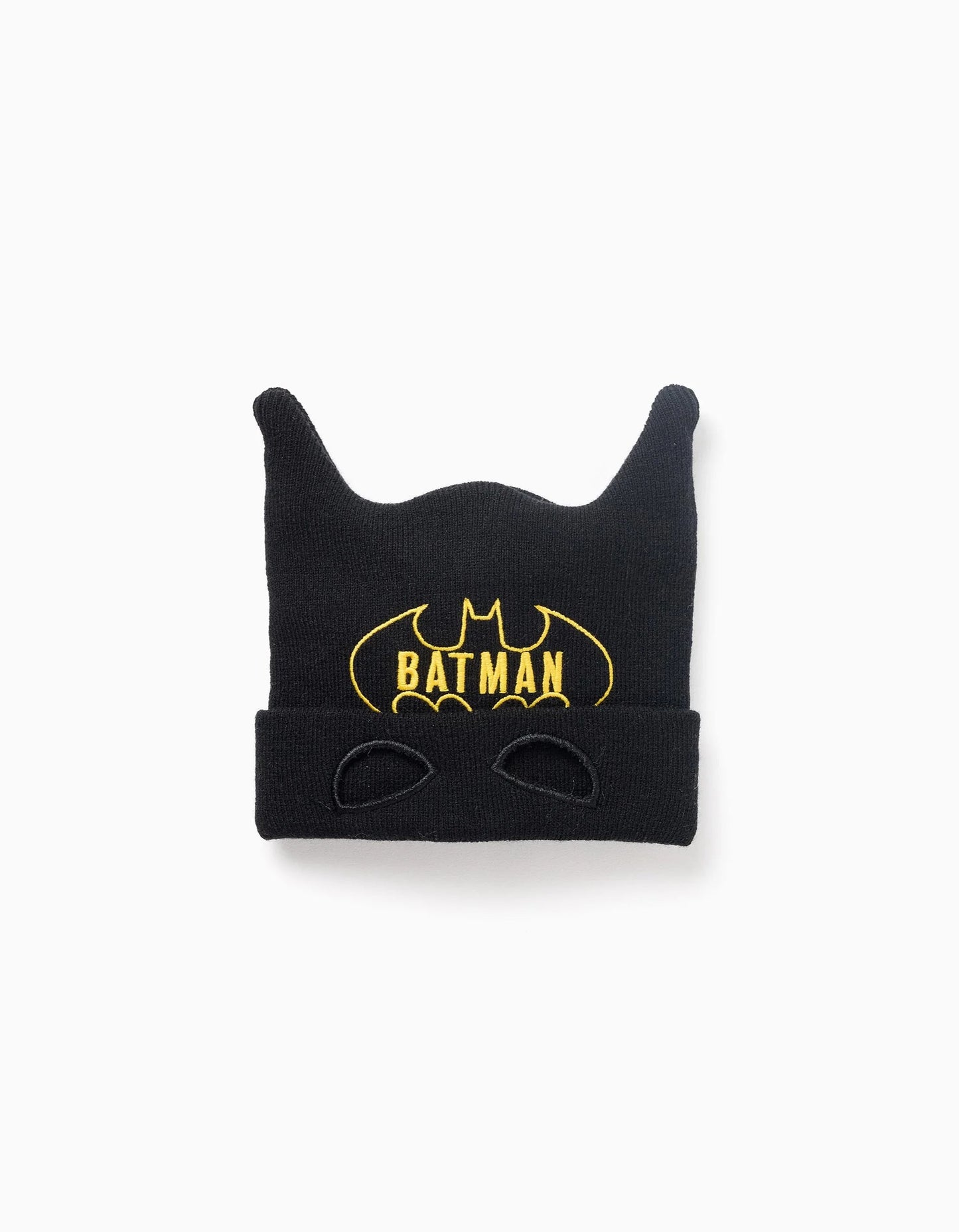 Batman cotton beanie with ears for boys, black