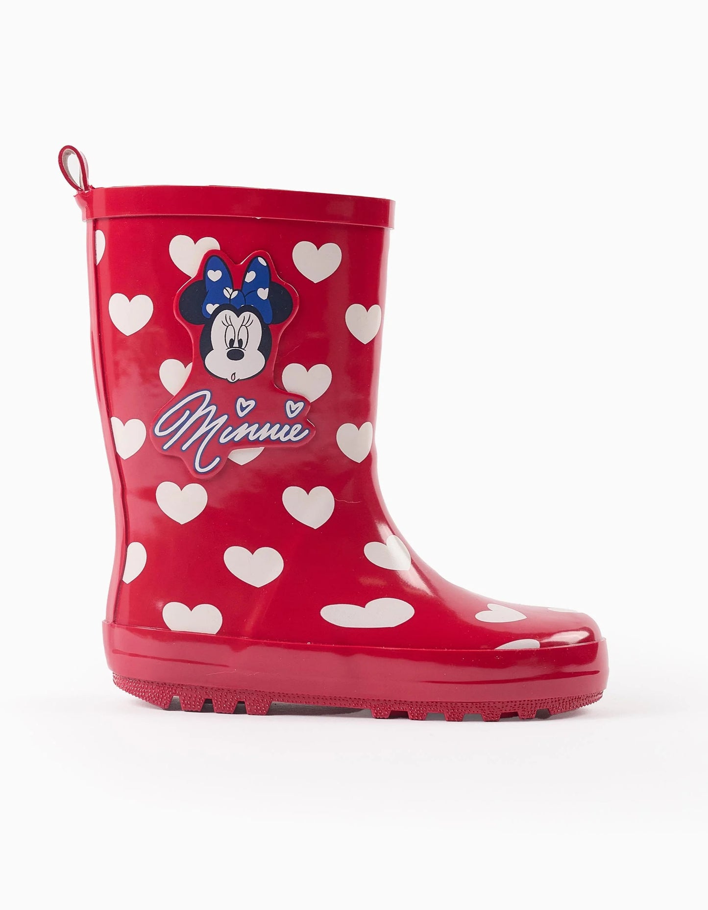 Heart Print Wellies for Girls 'Minnie', Red