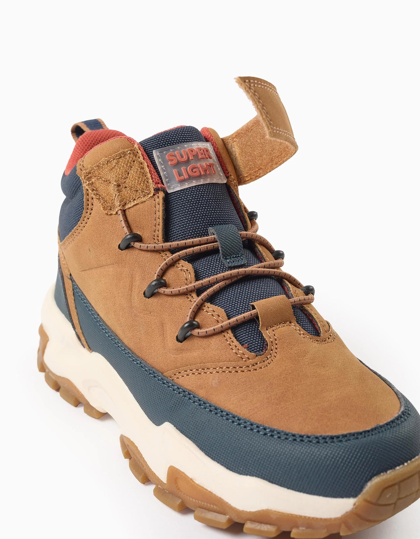 Superlight Runner Mountain Boots for Boys, Camel/Blue