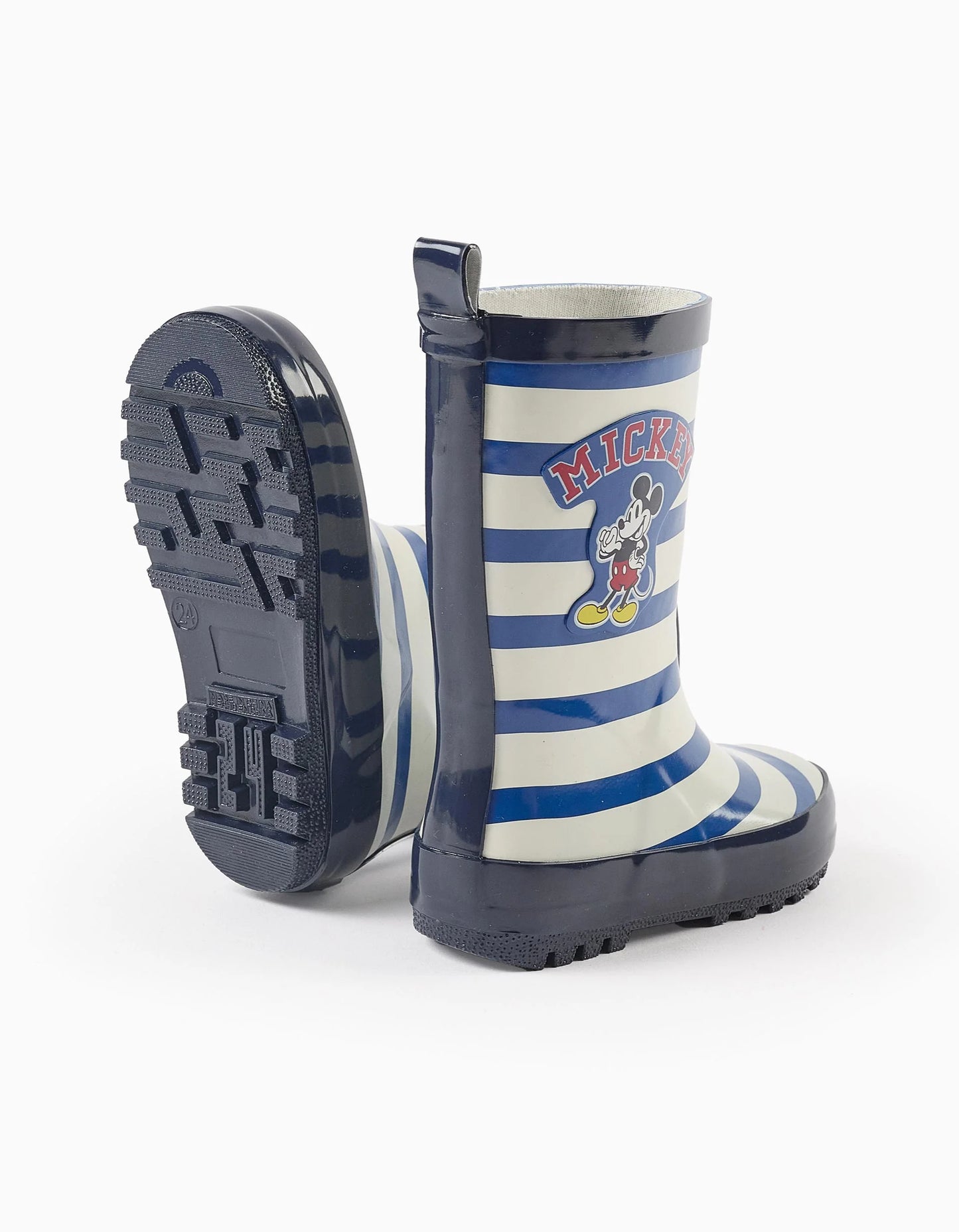 Mickey Striped Wellies for Baby Boys, Blue/White
