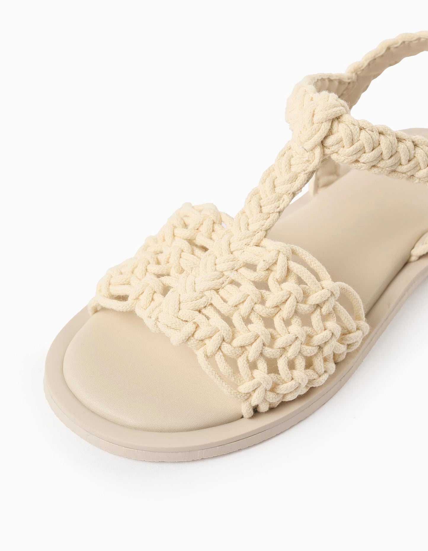 Rope Sandals with Buckle for Girls, Beige