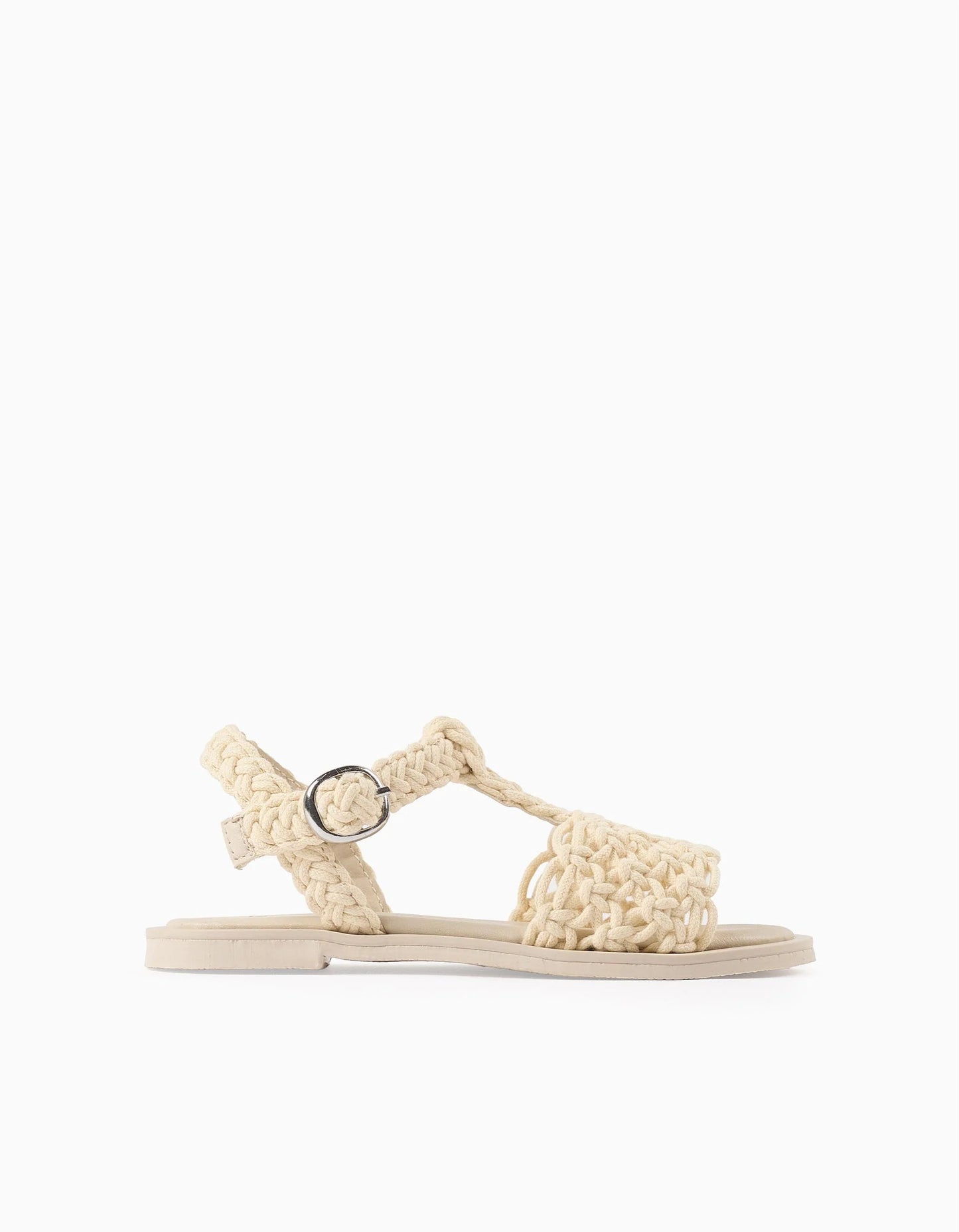 Rope Sandals with Buckle for Girls, Beige