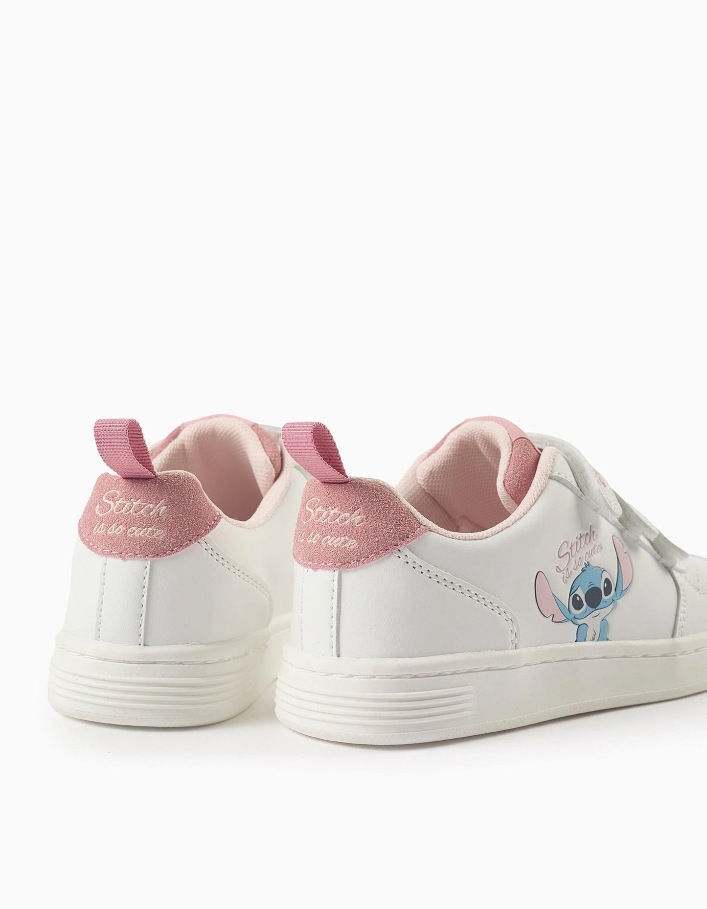 Trainers with Touch Fasteners for Girls 'Stitch', White/Pink