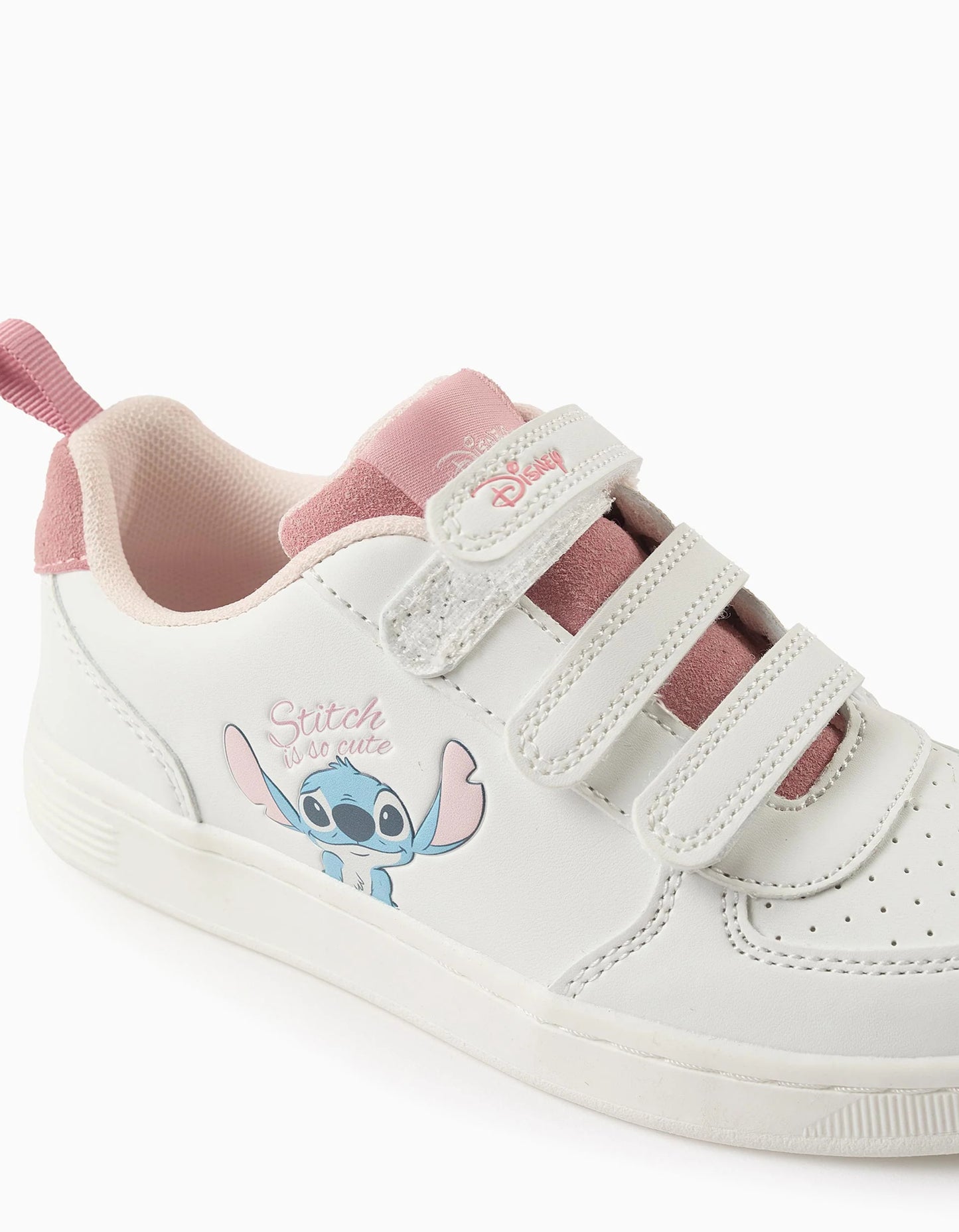 Trainers with Touch Fasteners for Girls 'Stitch', White/Pink