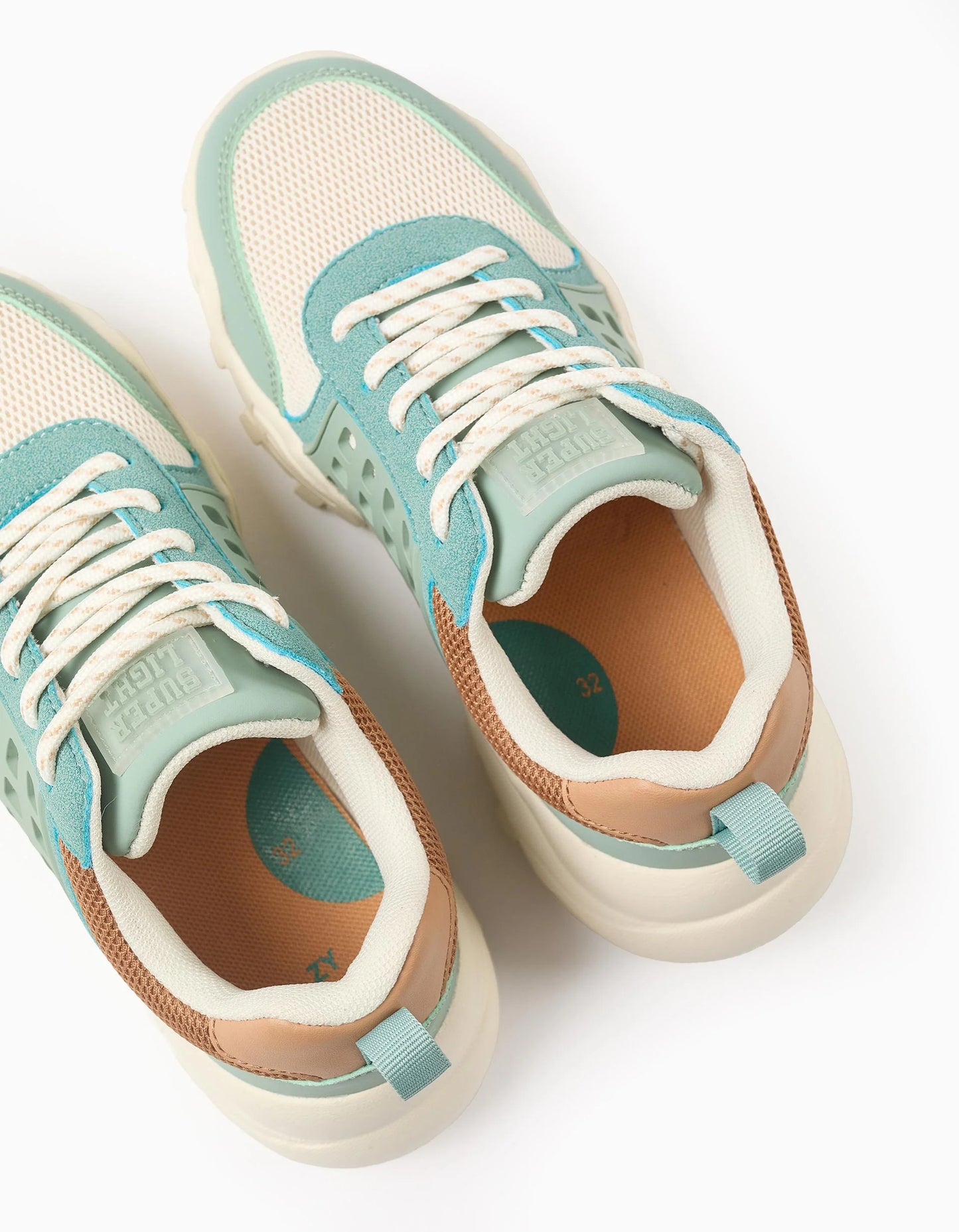Superlight Runner Trainers for Boys, Blue/Camel