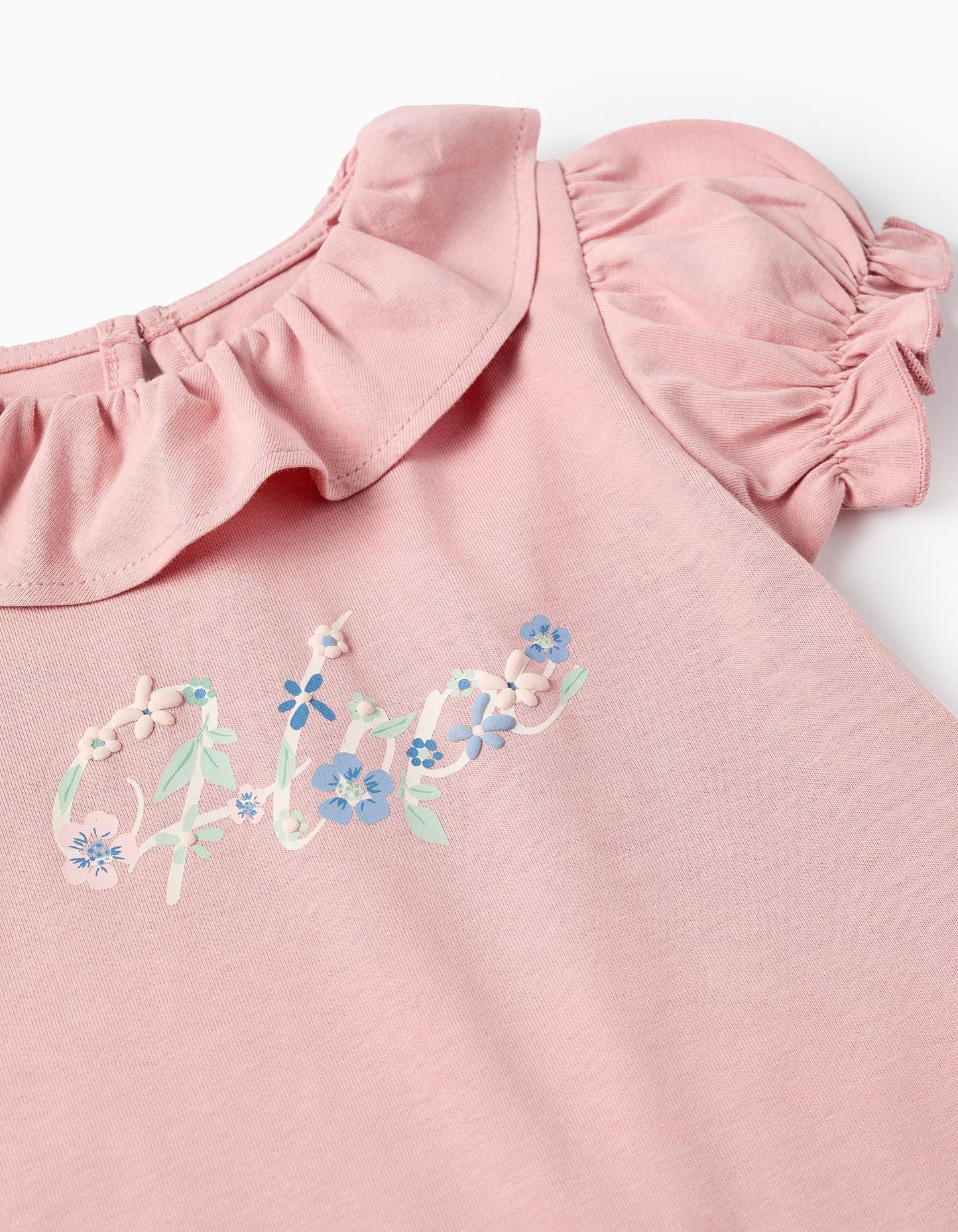 Cotton Ruffle T-shirt for Baby Girls 'Hope', Pink