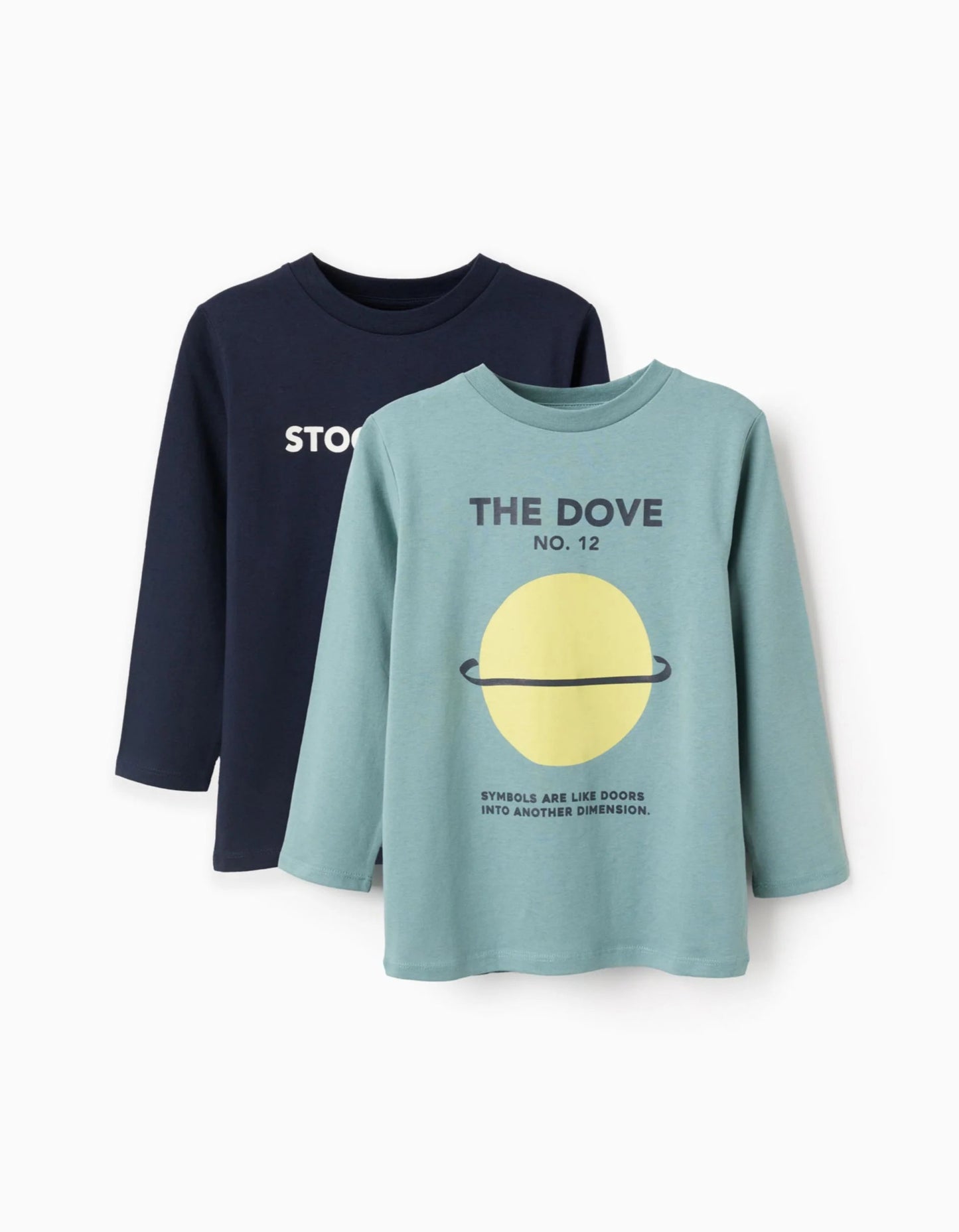 Pack of 2 Long Sleeve T-shirts for Boys 'Stockholm', Green/Blue