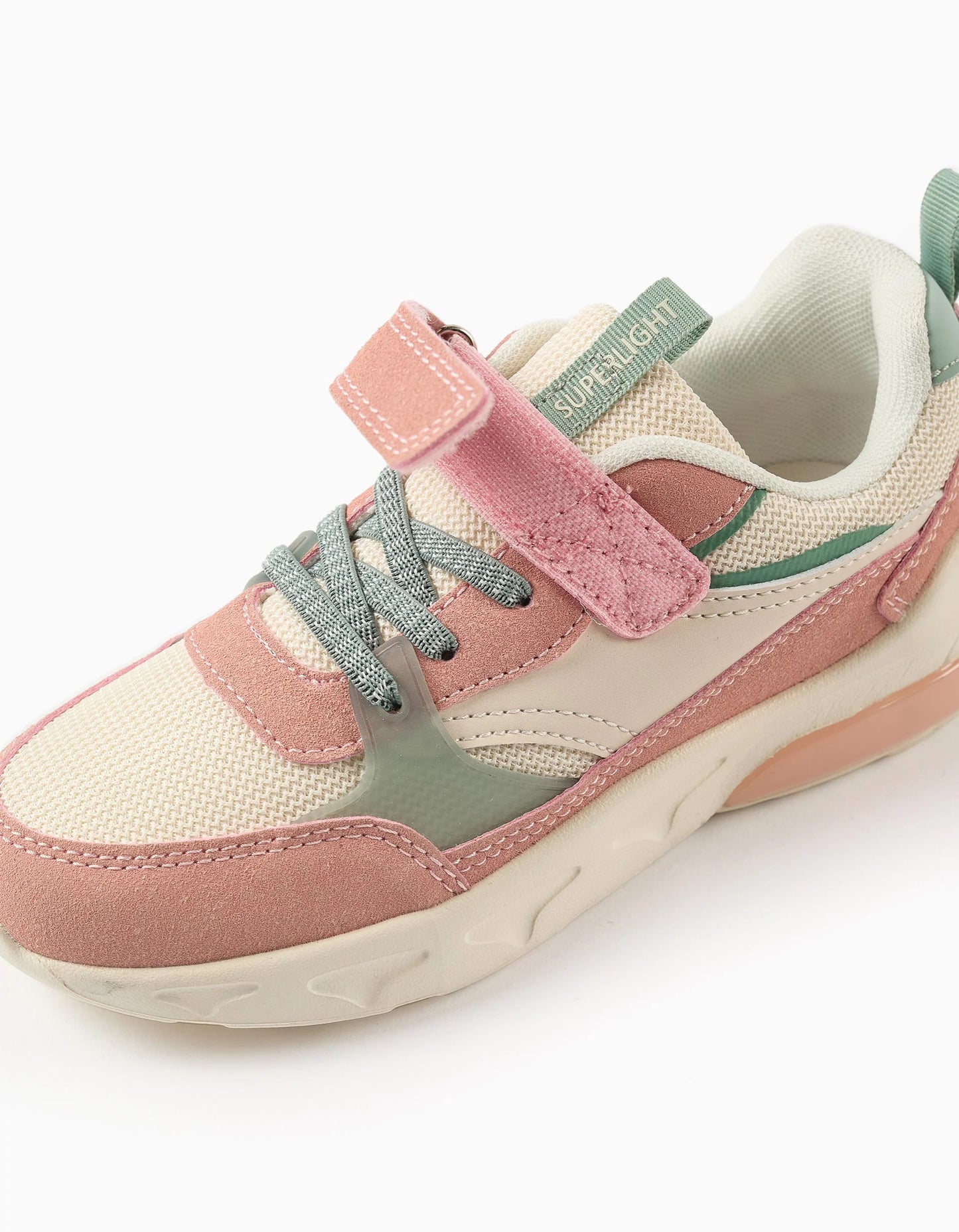 Light-up Trainers for Newborn Girls 'Superlight Runner', Pink/Beige