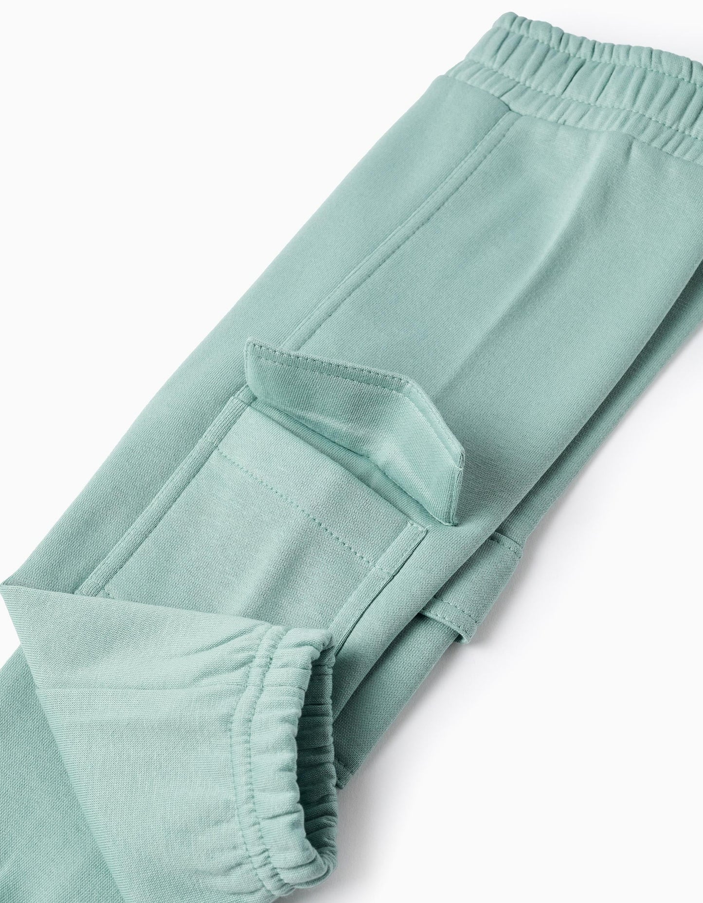 Brushed Joggers with Cargo Pockets for Baby Girls, Green