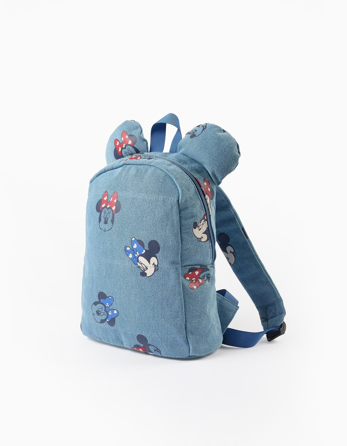 Denim Backpack with Ears for Babies and Girls 'Minnie', Blue
