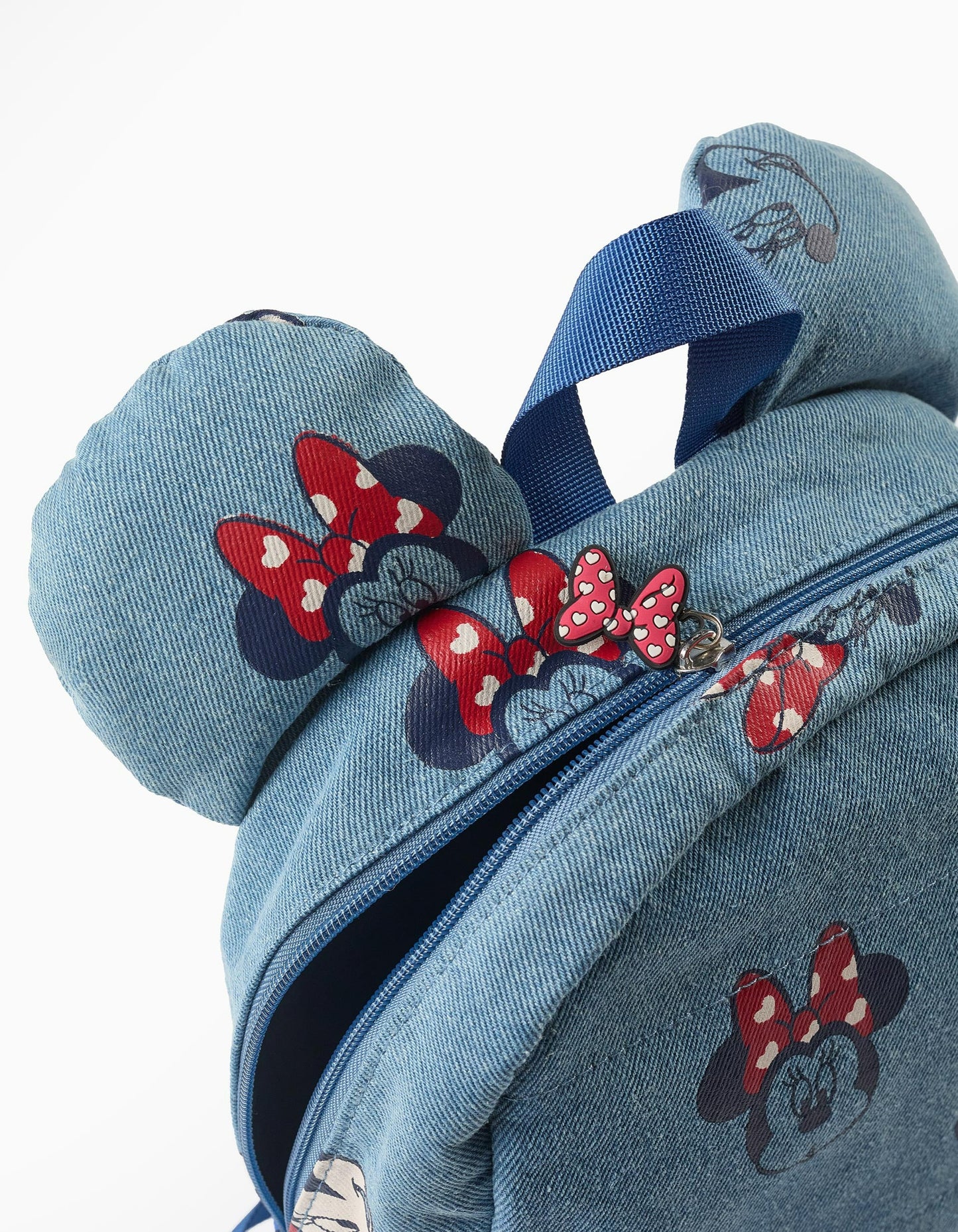 Denim Backpack with Ears for Babies and Girls 'Minnie', Blue