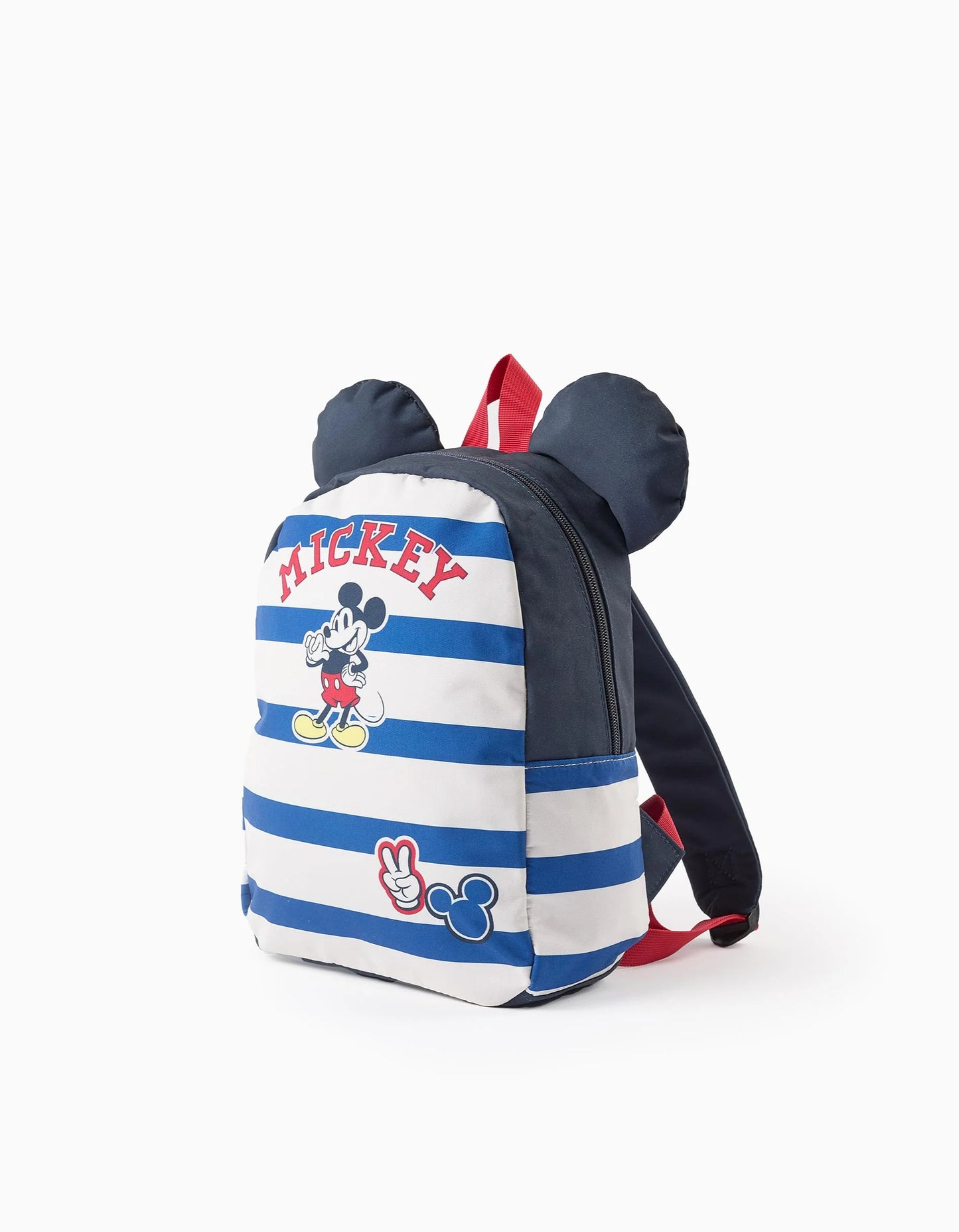 Striped Backpack with Ears for Babies and Boys 'Mickey', Blue/White