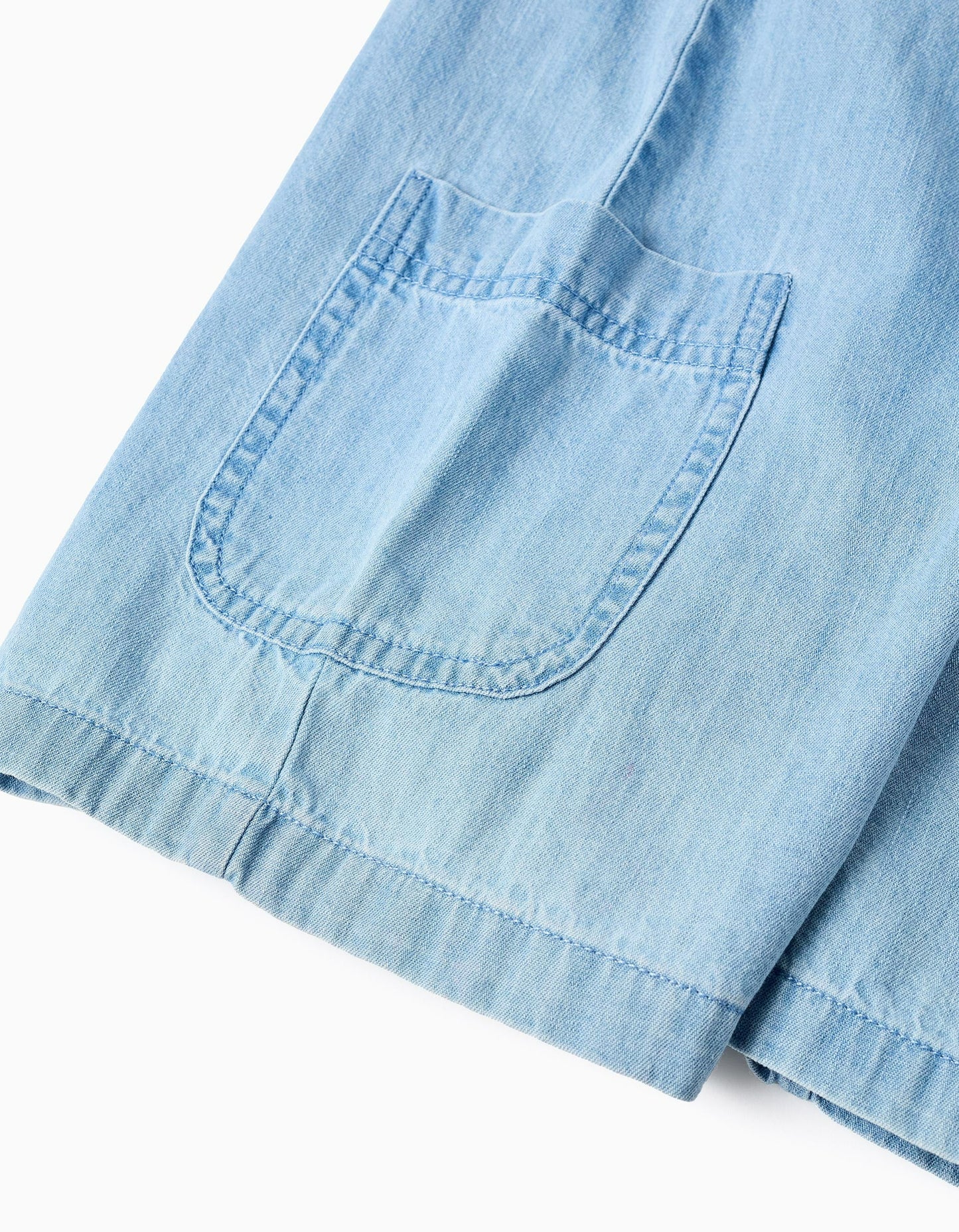 Floral Print Dungarees for Girls, Blue/White