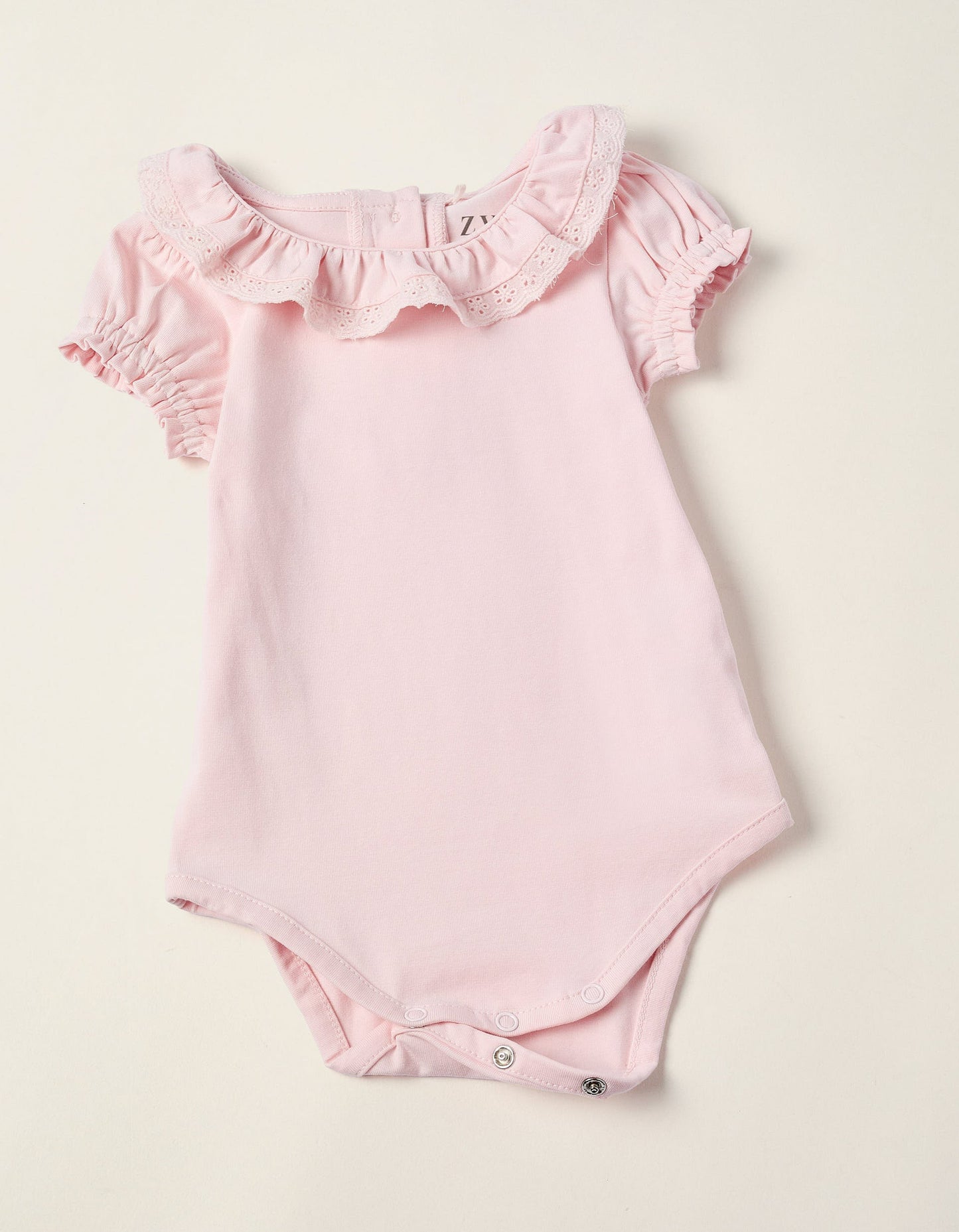 Body + Pinafore Dress with Frills for Newborn Girls, Pink/Blue