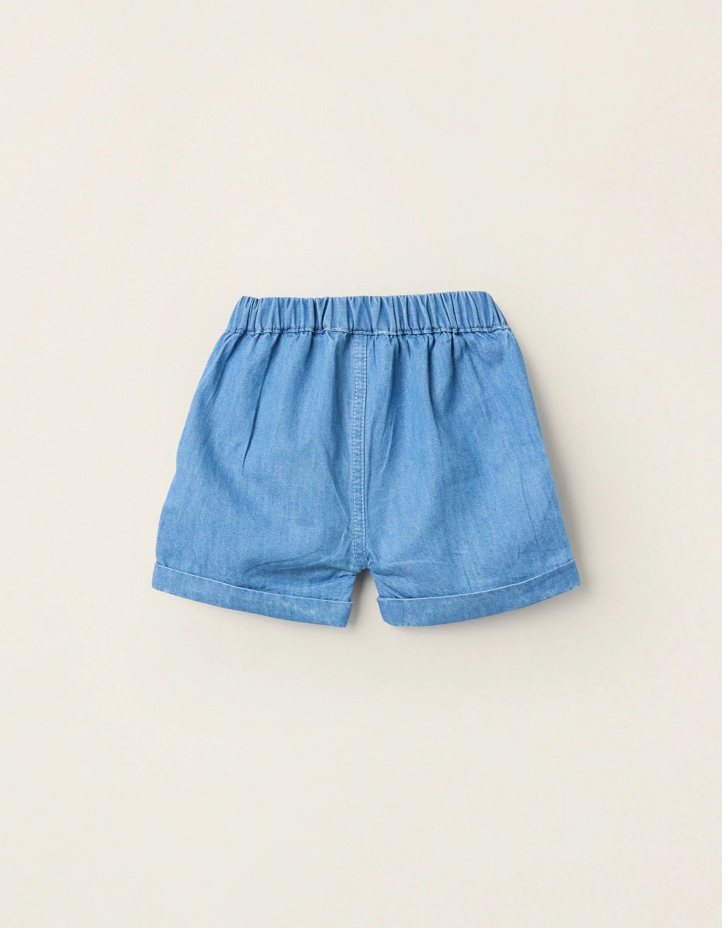 Light Cotton Denim Shorts for Newborns, Blue